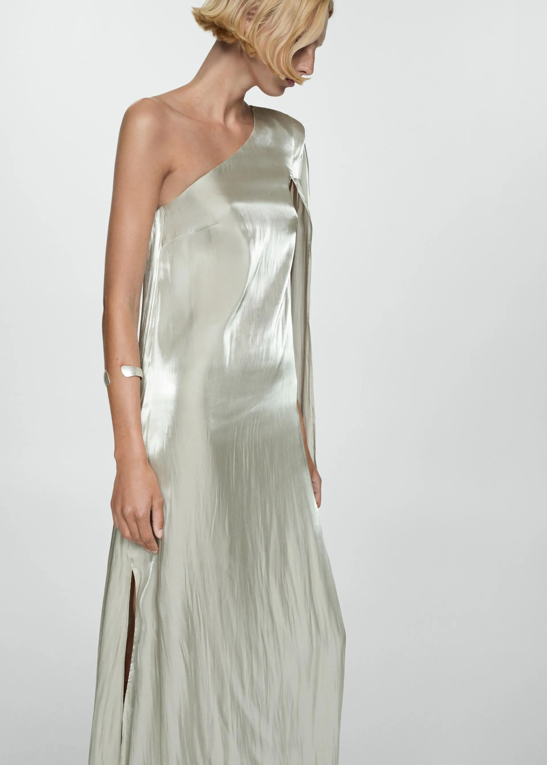 Asymmetrical satin dress