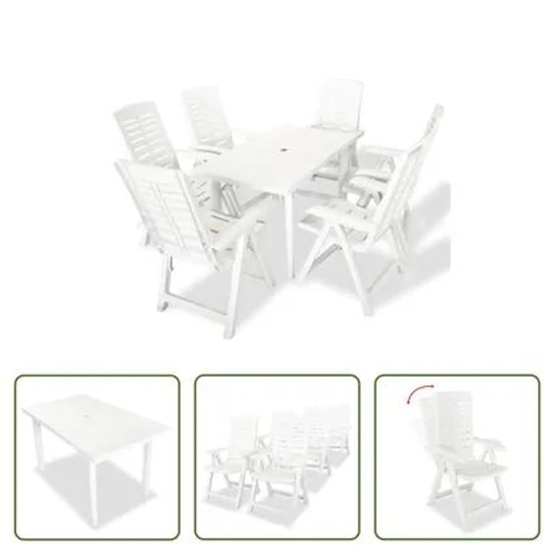 vidaXL Mobilier à dîner d'extérieur 7 pcs Plastique Blanc