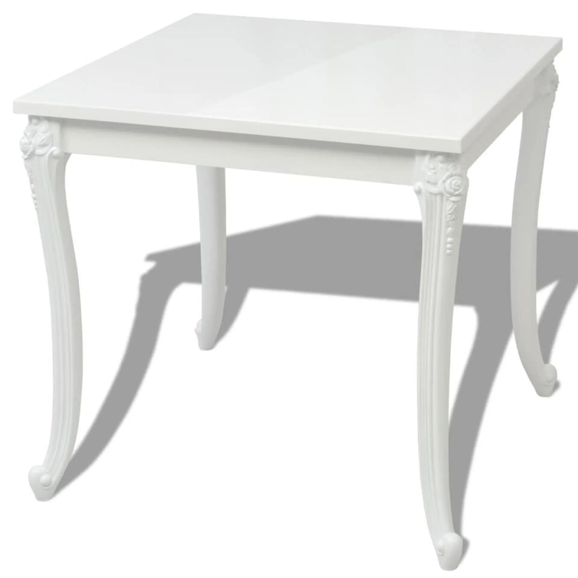 vidaXL Eettafel 80 x 80 x 76 cm hoogglans wit