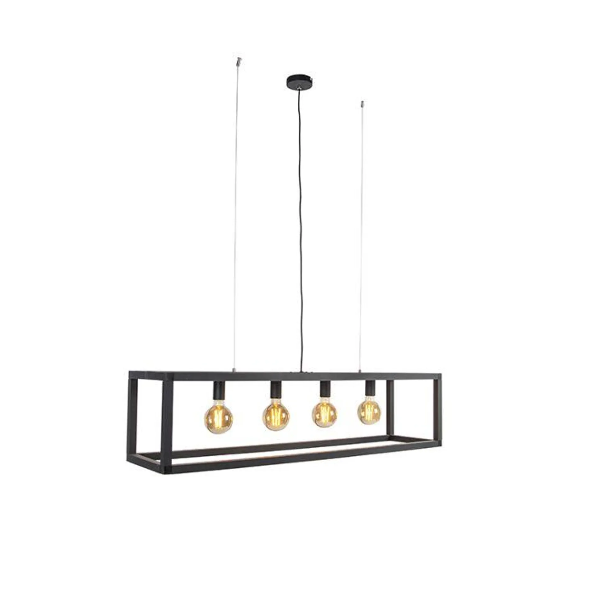 Industriële hanglamp zwart 4-lichts - Big Cage 2