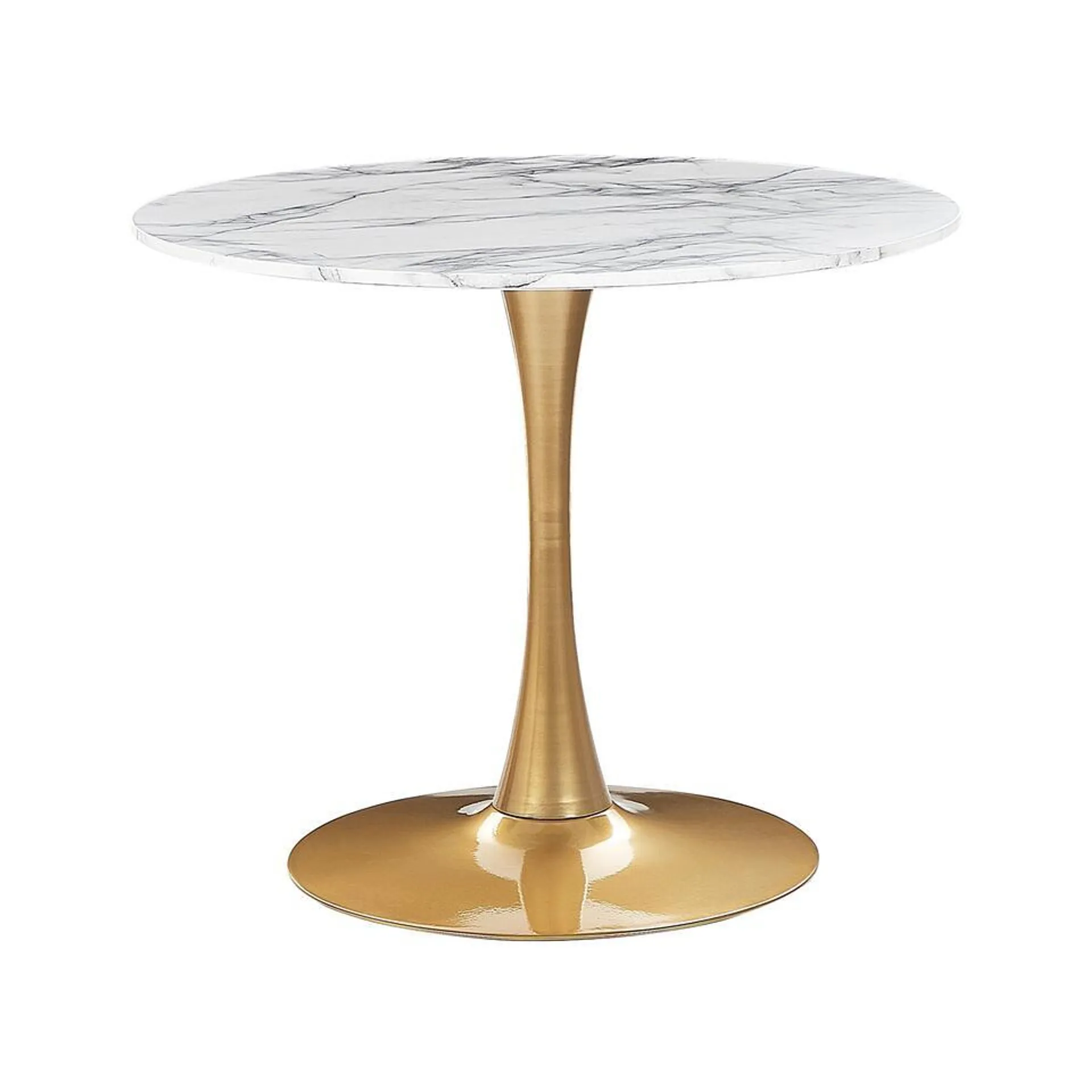 BOCA - Ronde eettafel - Wit/Goud - 90 cm - MDF