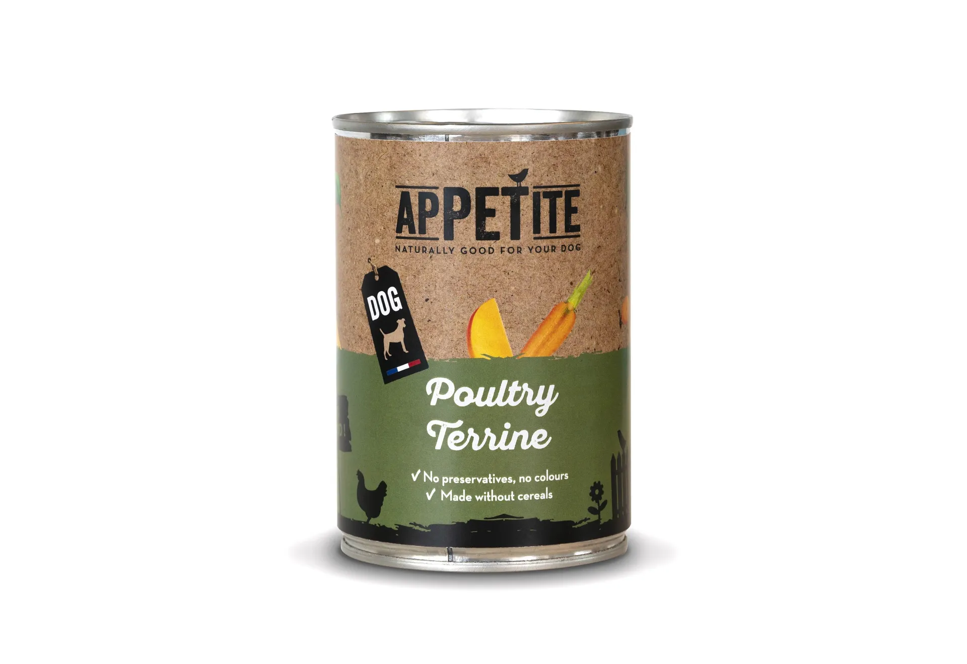 Appetite graanvrije terrine kip voor hond adult 400g