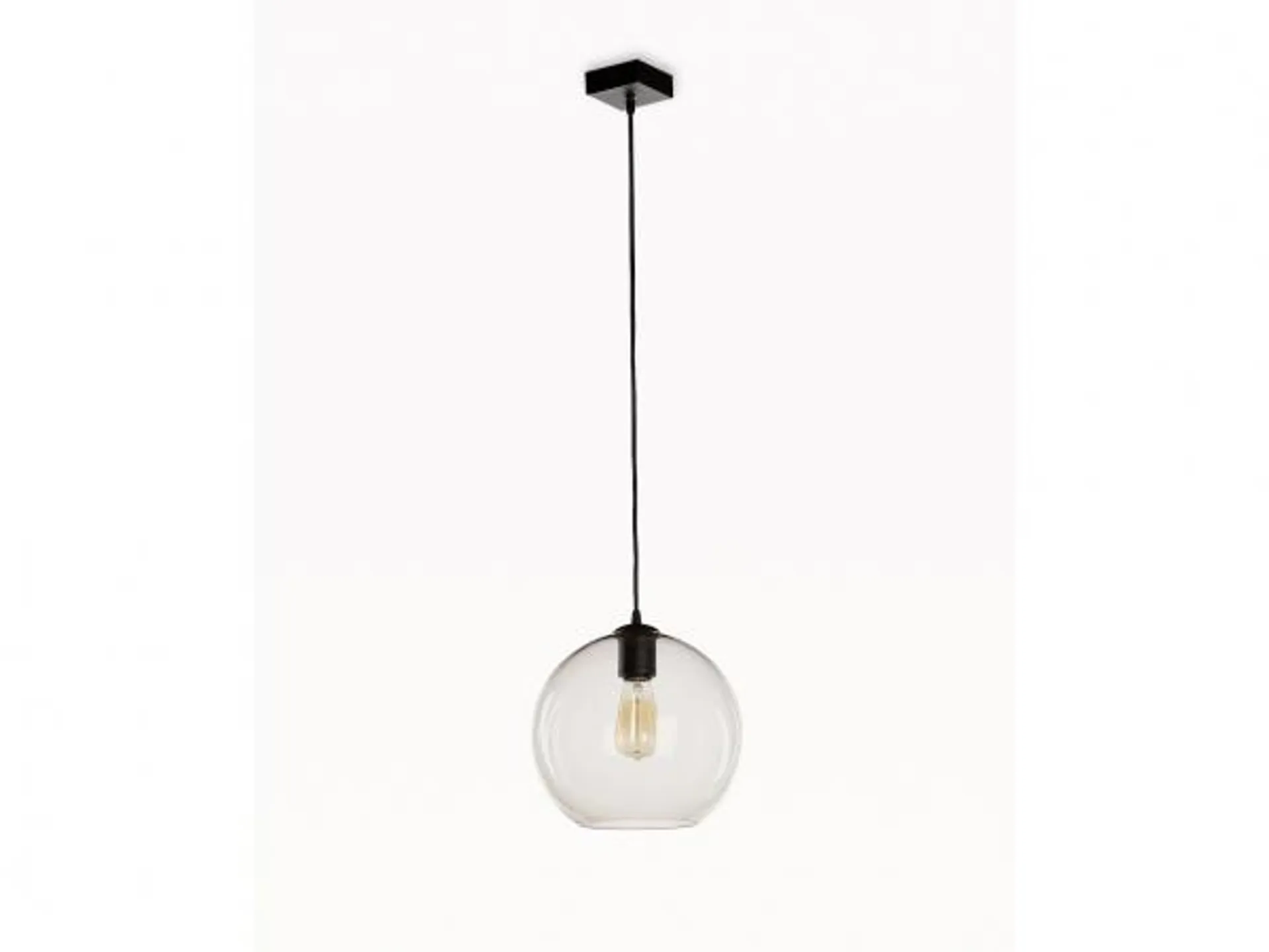 Plafondlamp SEATTLE met 1 glazen bol Globe - zwart