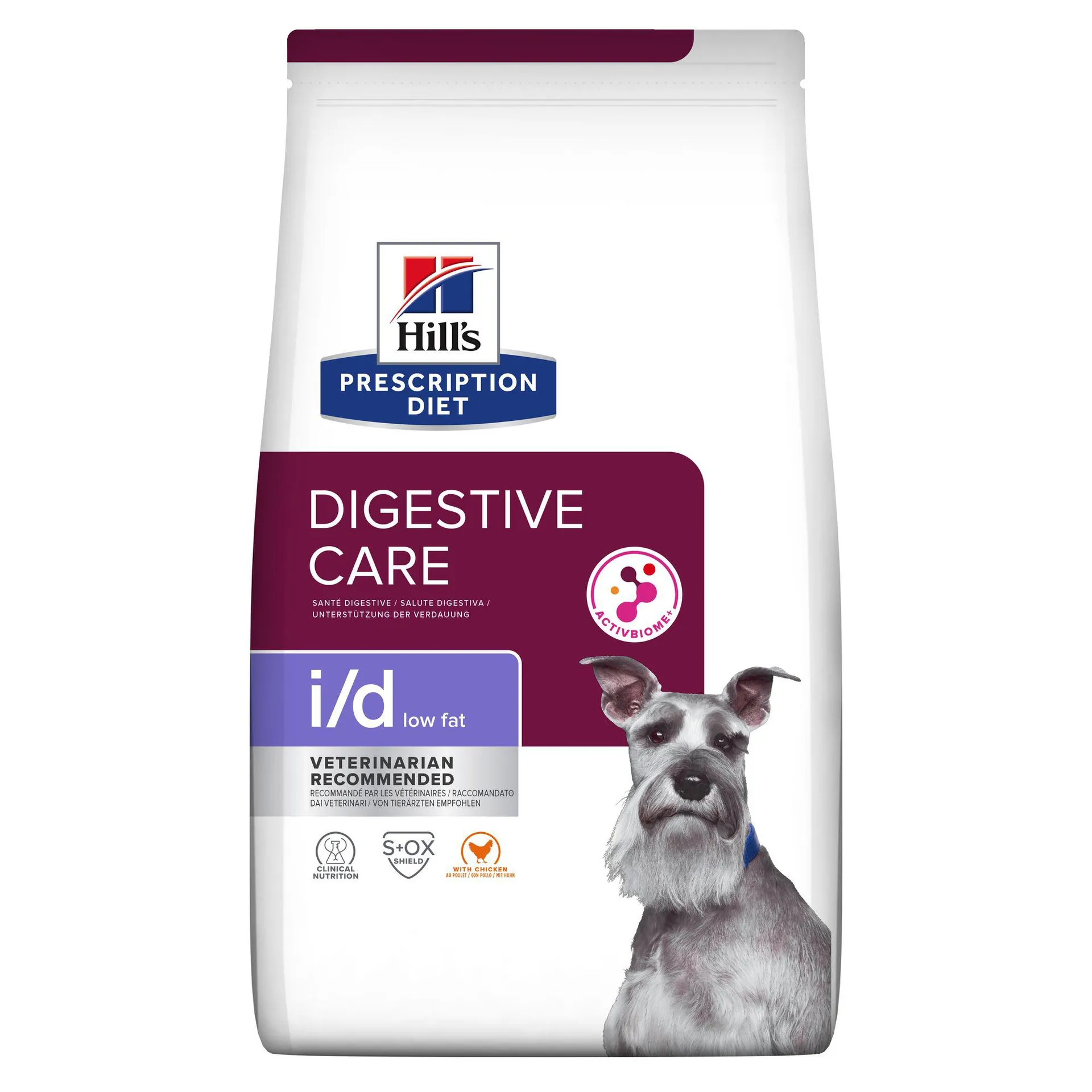 Hill's prescription diet i/d low fat digestive croquettes pour chien au poulet 12 kg