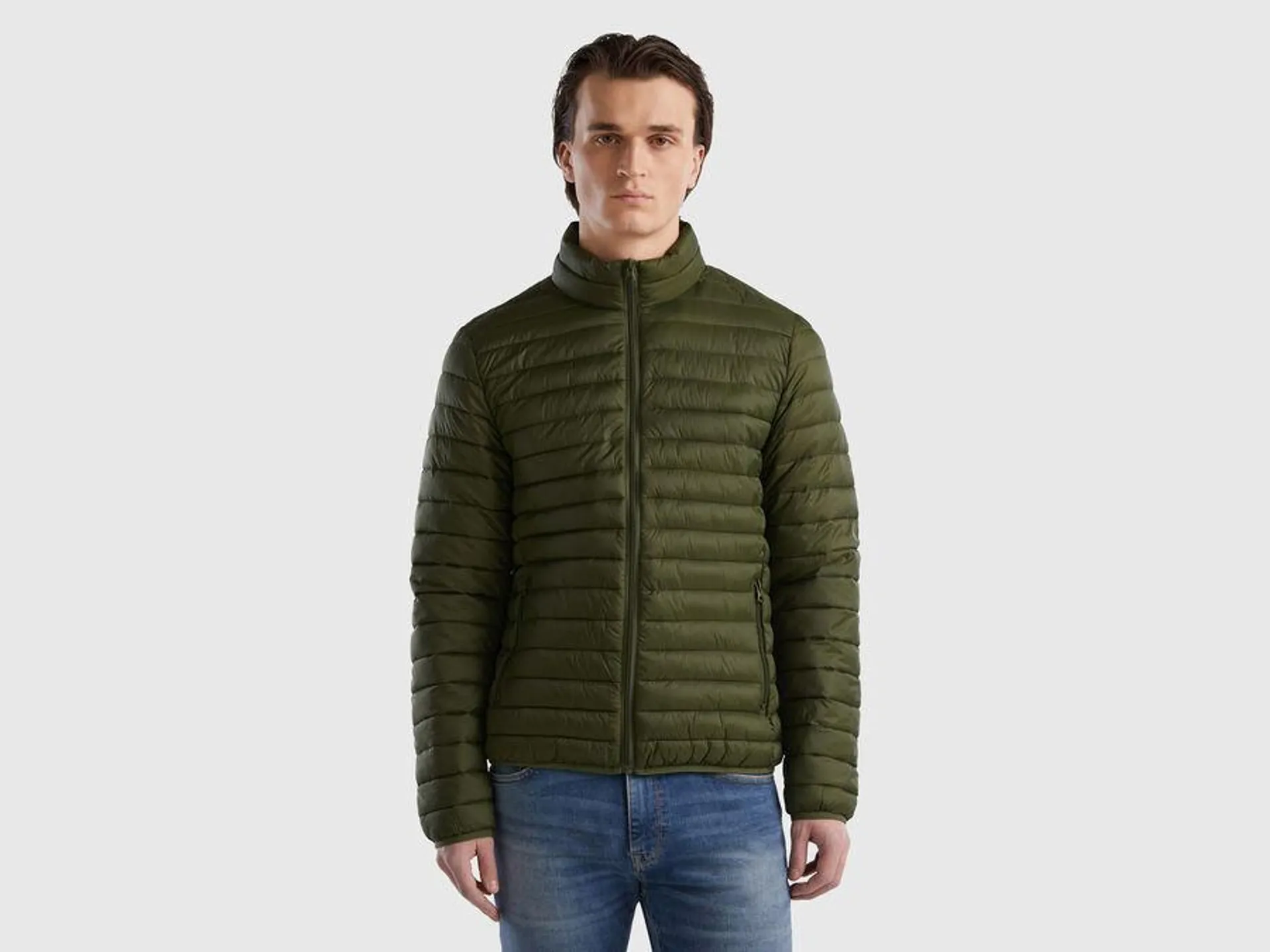 Padded jacket with recycled wadding