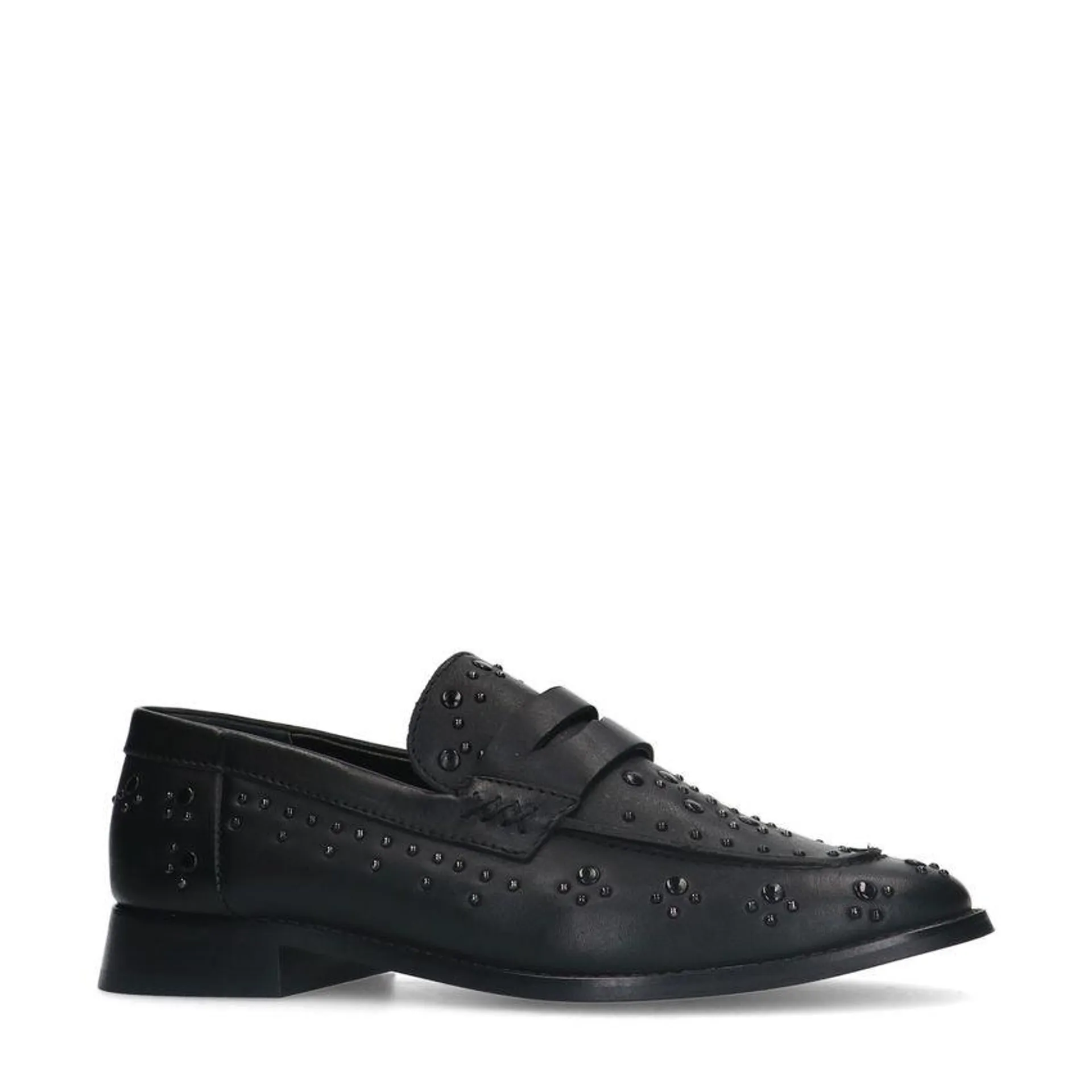 Zwarte leren loafers met studs