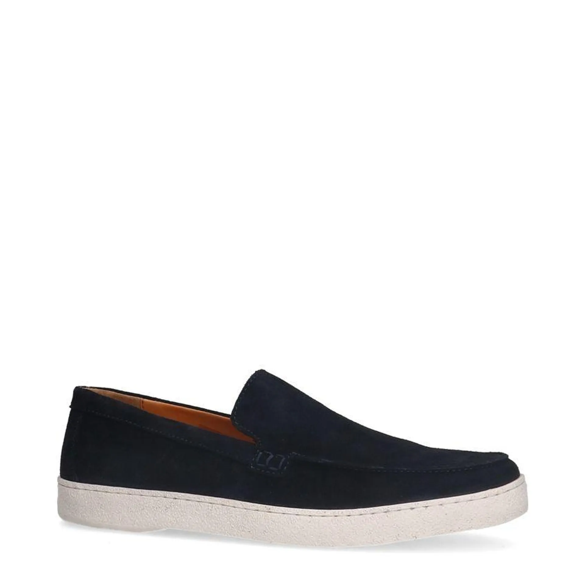 Navy suède loafers