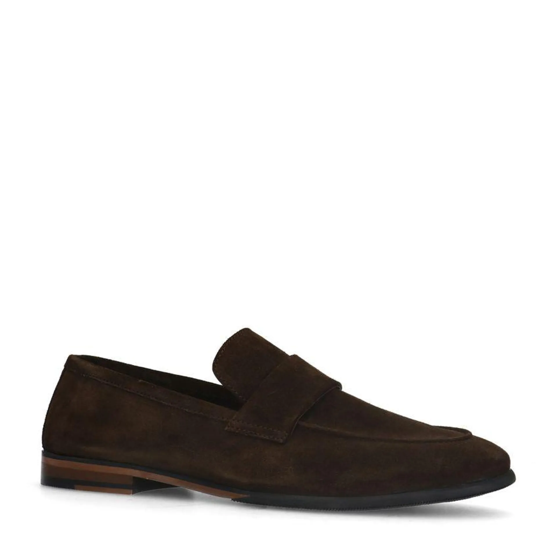 Bruine suède loafers