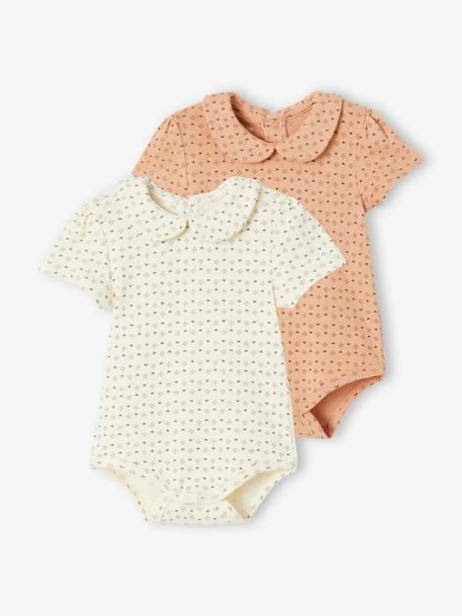 Lot de 2 bodies naissance maille pointelle en coton biologique