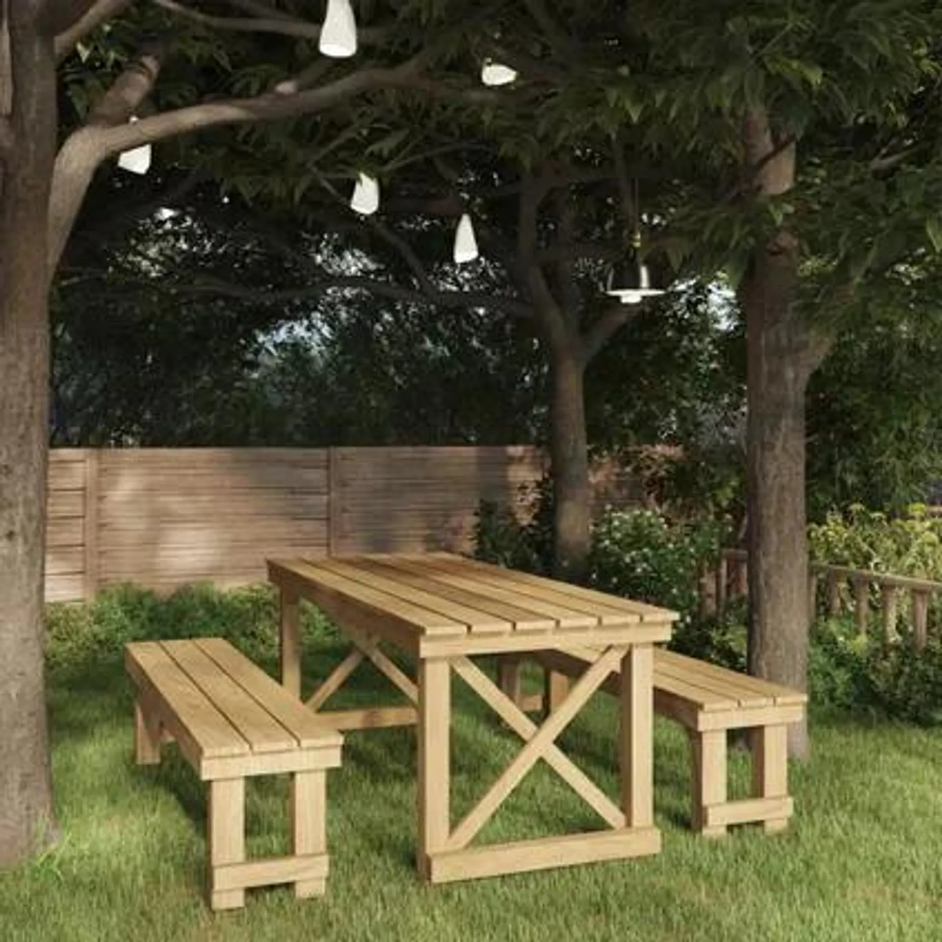 vidaXL Mobilier de salle à manger de jardin 3 pcs Bois de pin