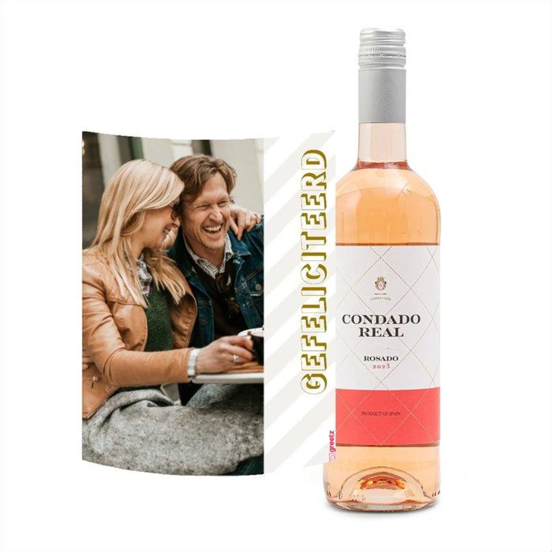 Condado Real | Tempranillo Rosado | Gefeliciteerd met eigen foto | 750 ml