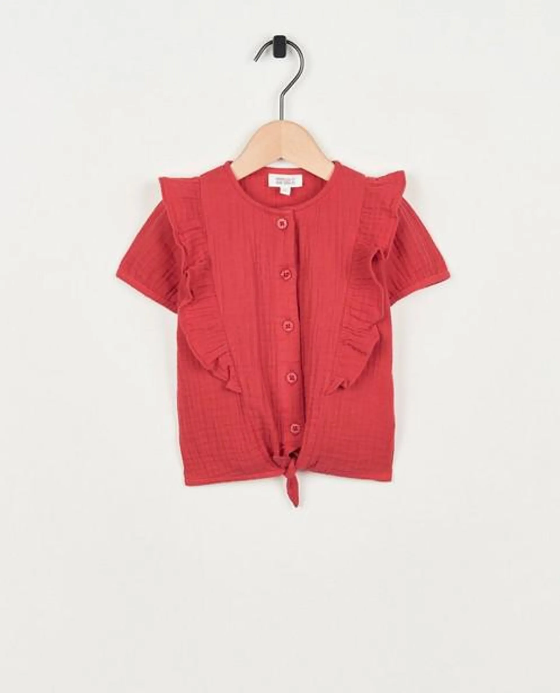 Rode blouse van tetra