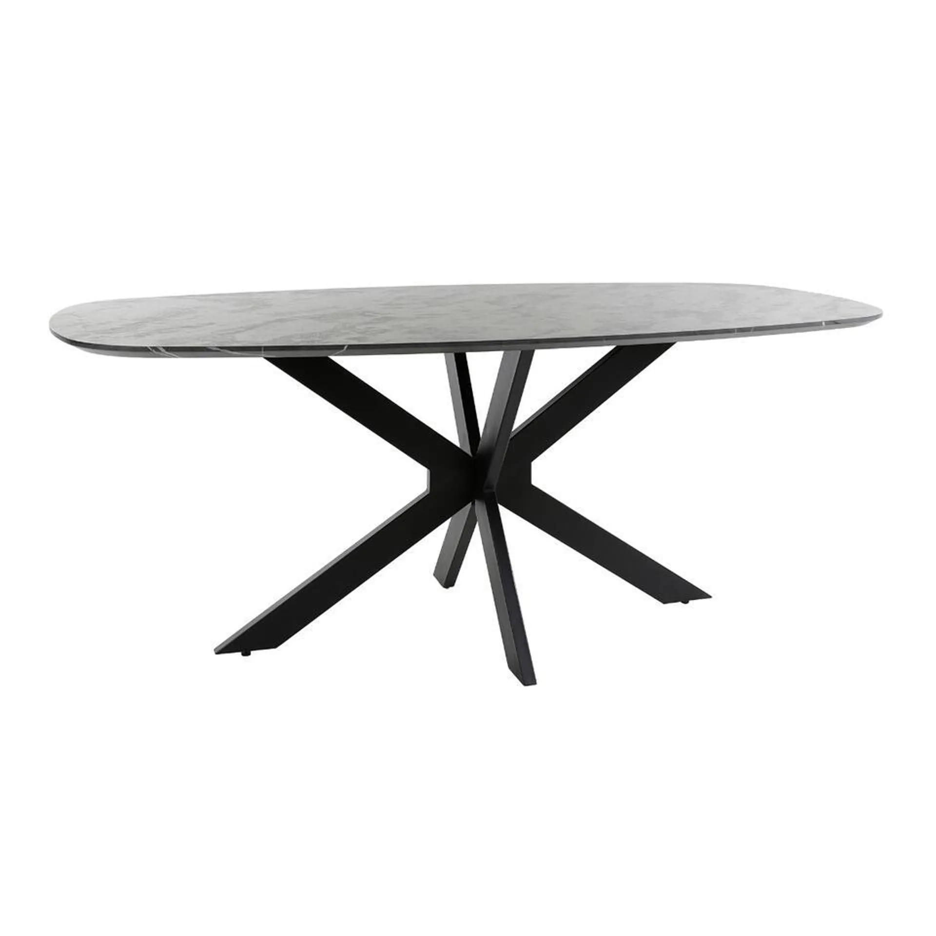 Fraaai - Marco eettafel 180 cm deens ovaal - zwart marmer look