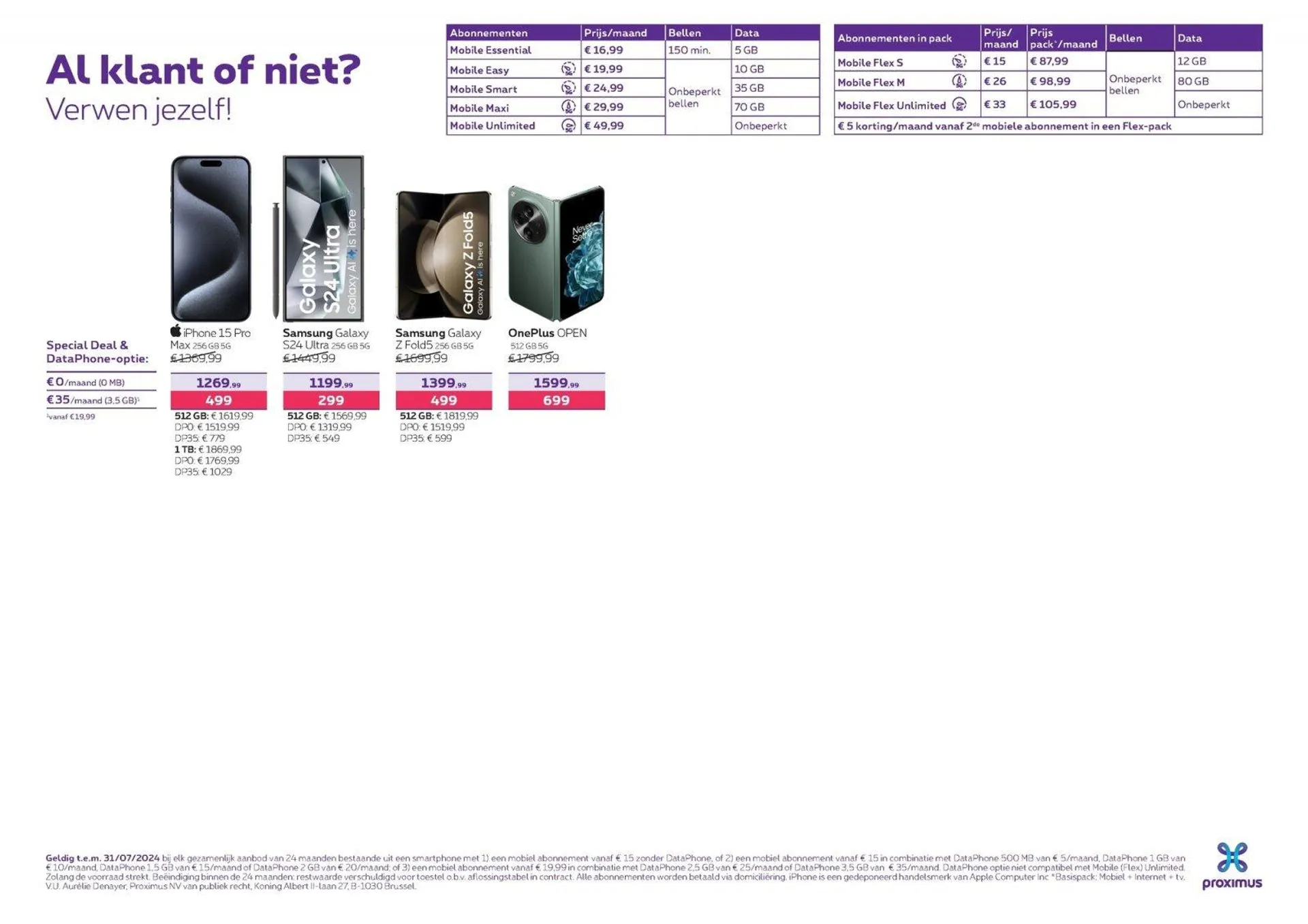 Proximus folder tot 31.07.2024 - 2