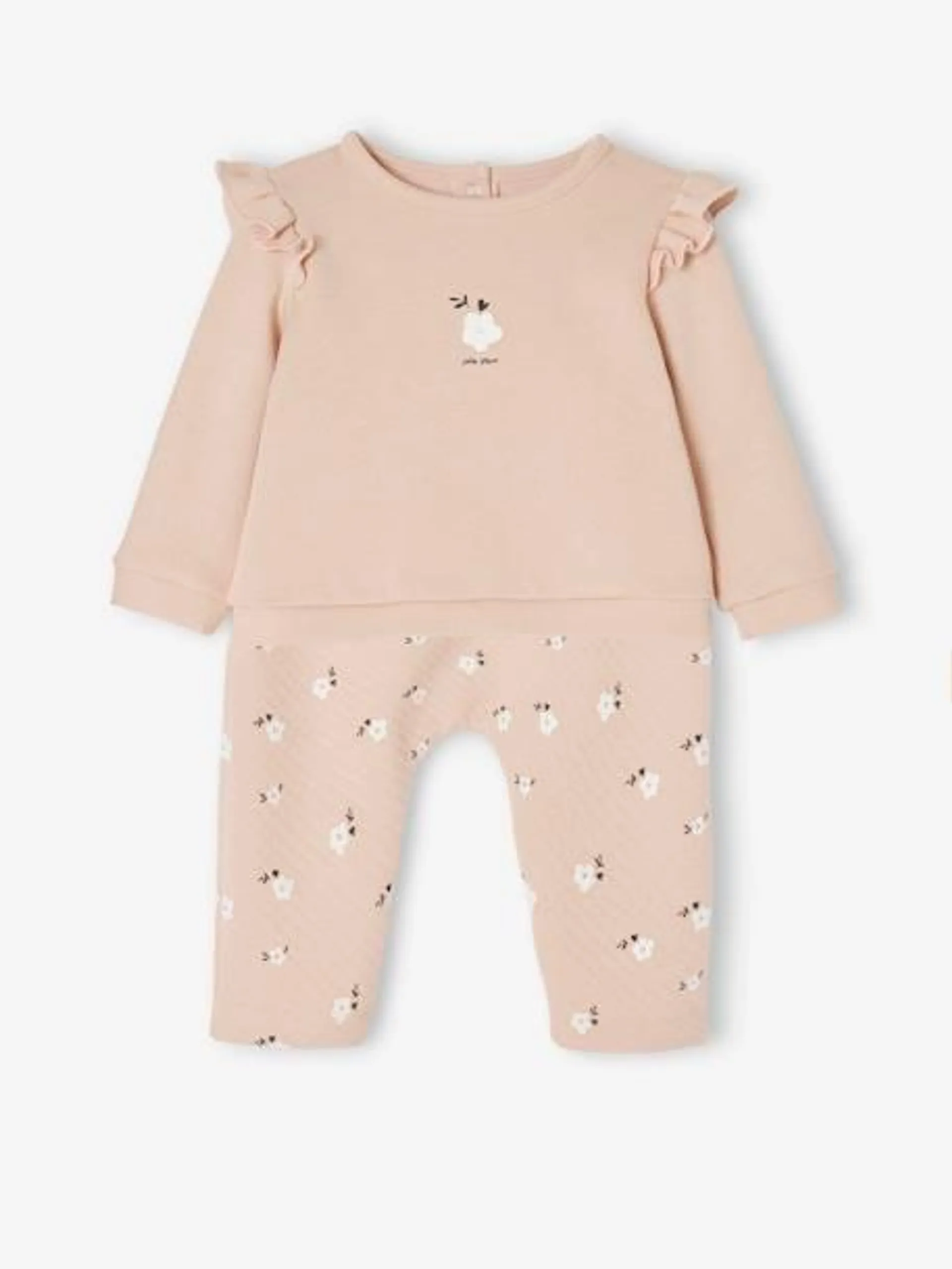 Ensemble bébé sweat et pantalon - rose nude