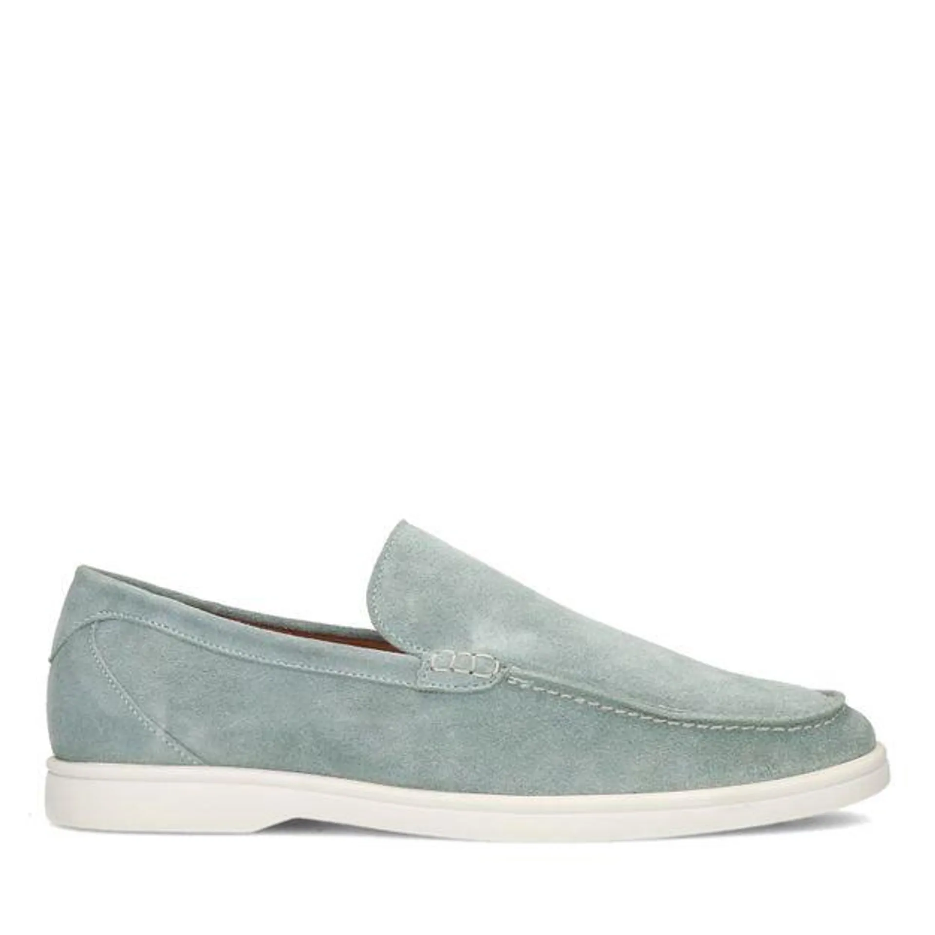 Zeegroene suède loafers