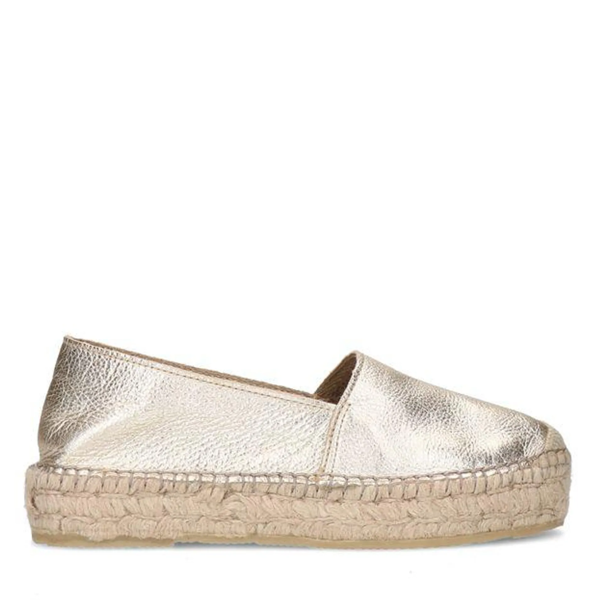 Gouden metallic leren espadrilles