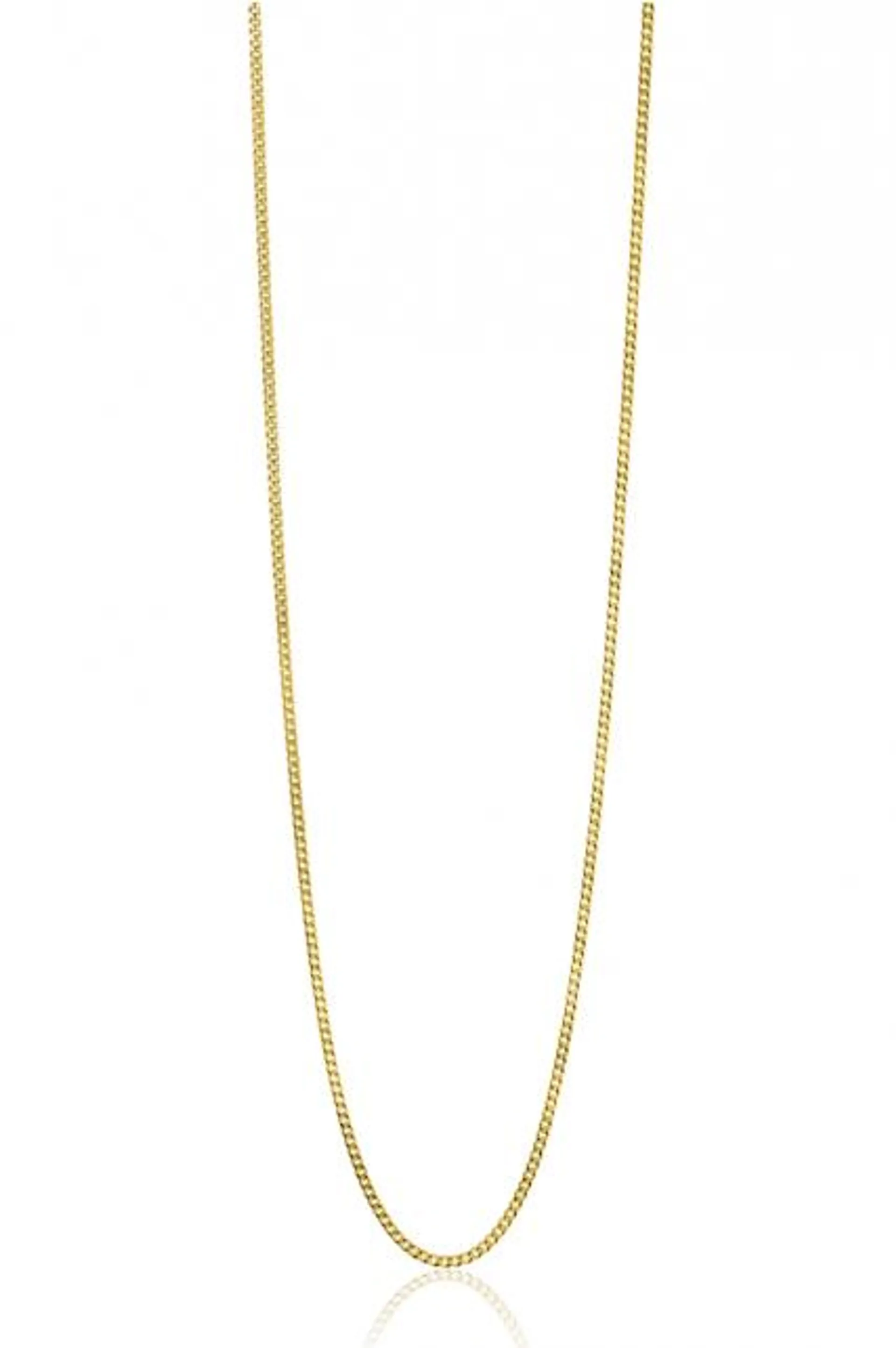 45cm ZINZI Gold 14 krt gourmet ketting 1mm breed, ideaal om je hanger aan te bevestigen ZGLG45-1