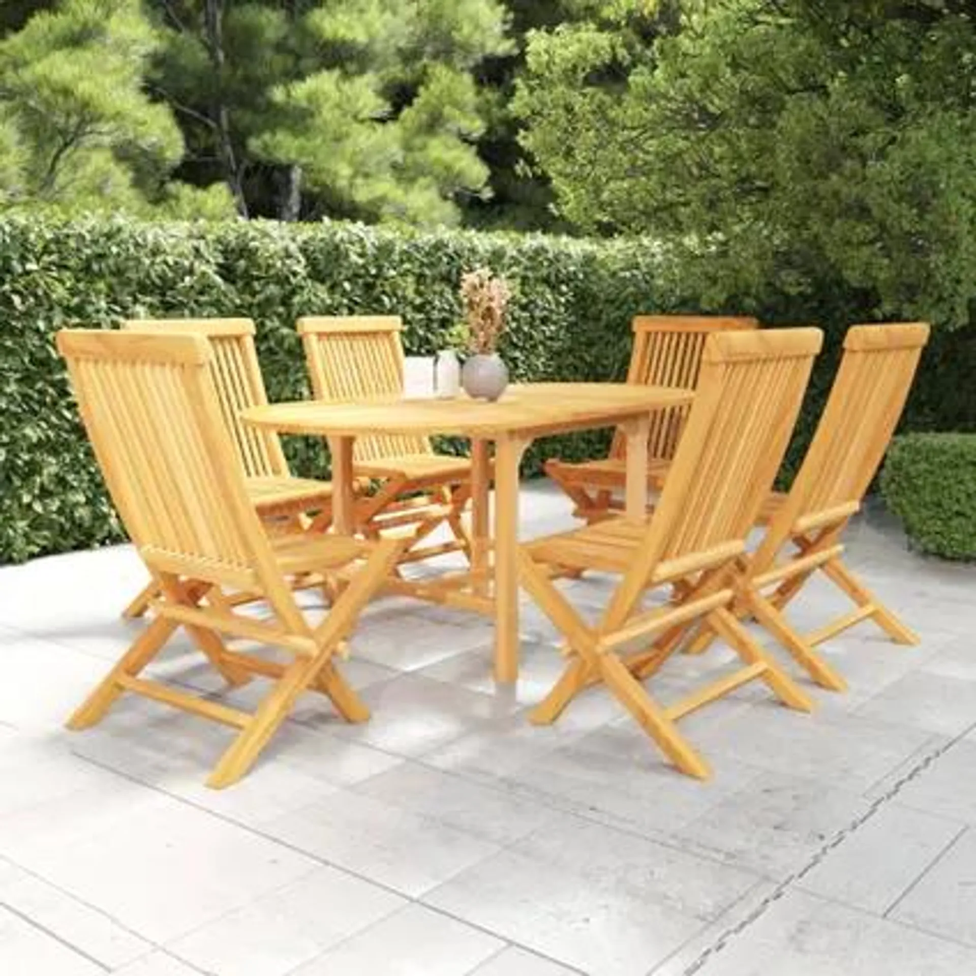 vidaXL - Bois - Salon de jardin 7 pcs Bois de teck massif - 305958