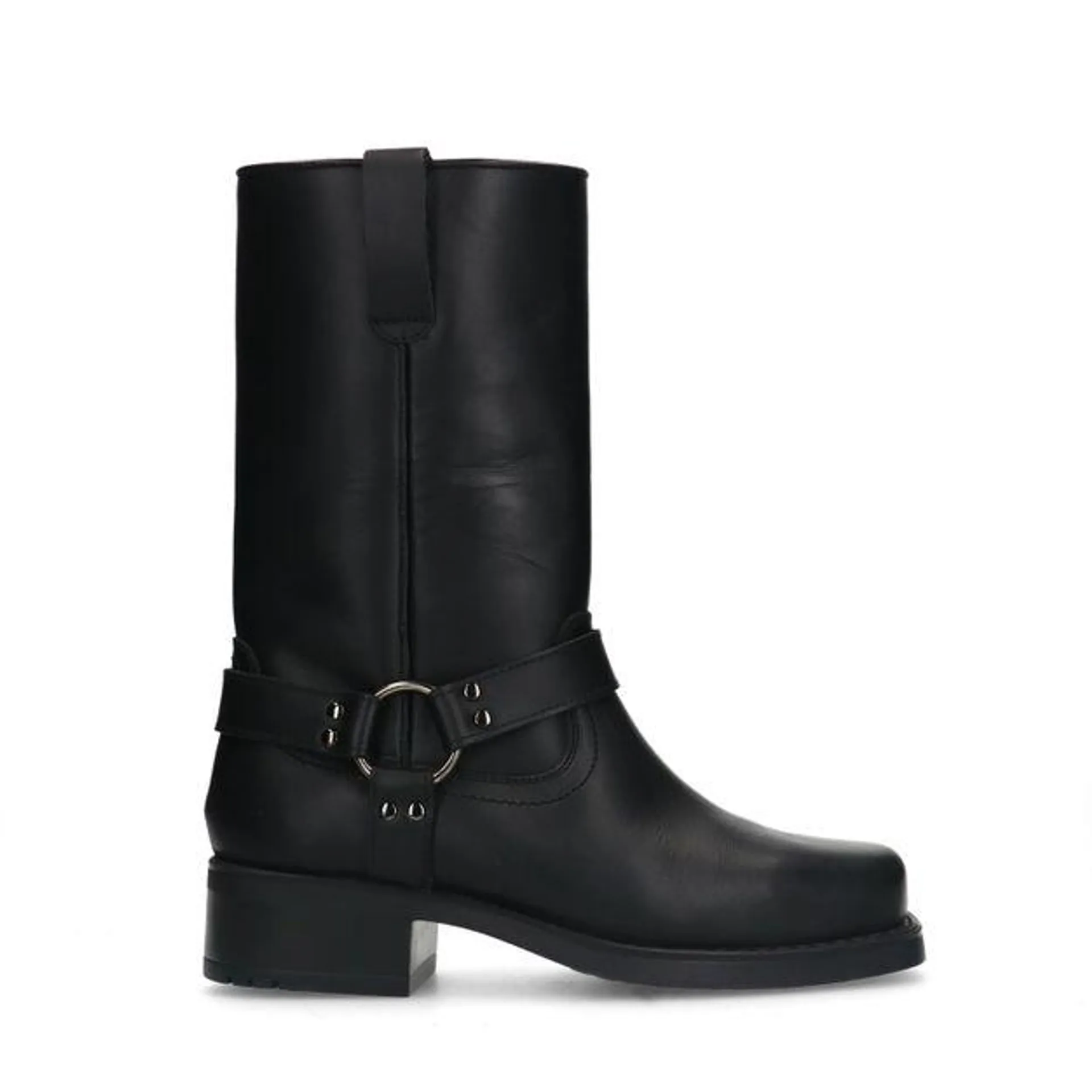 Zwarte leren biker boots