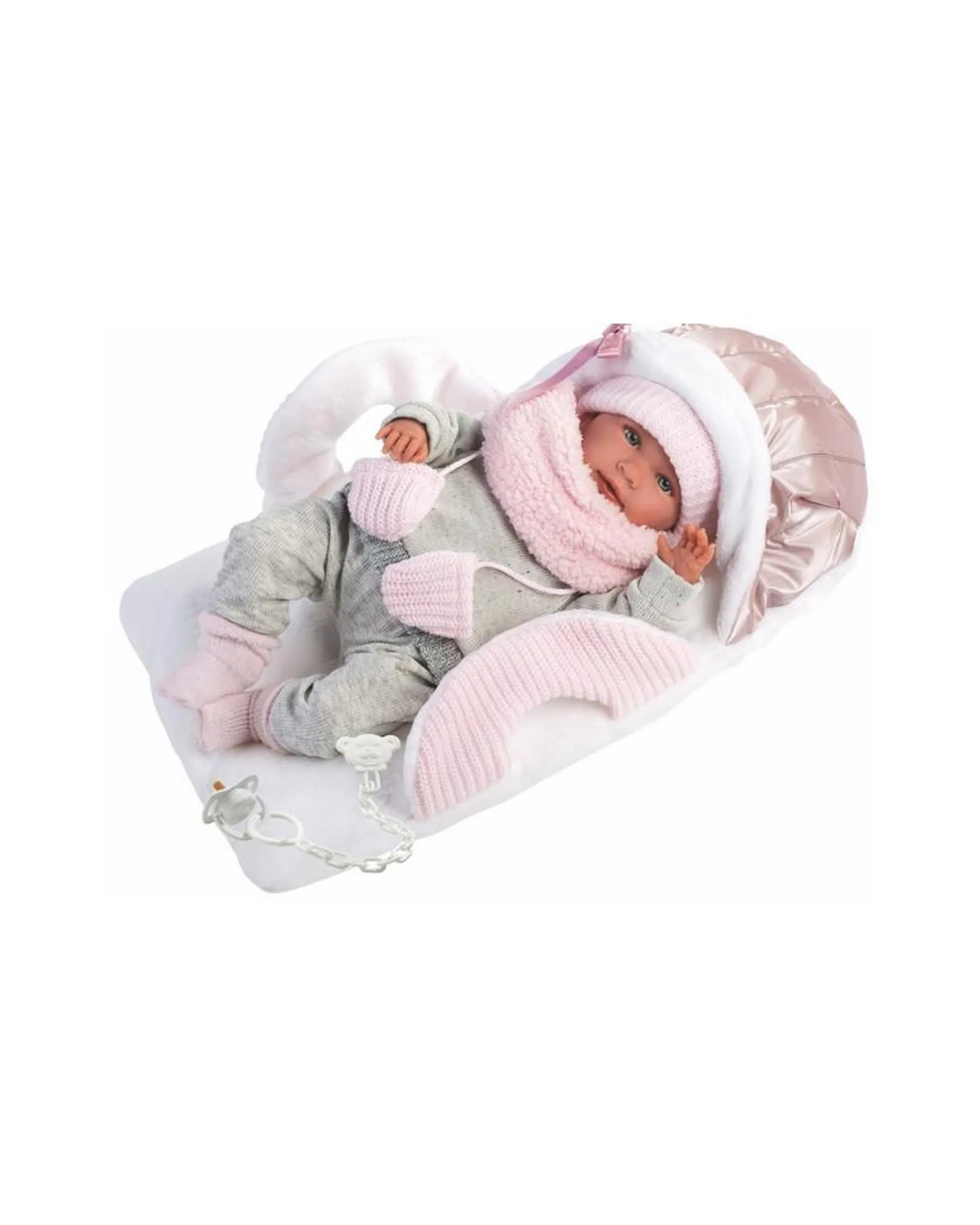 BEBE HIVER 42CM SONORE + COUVERTURE