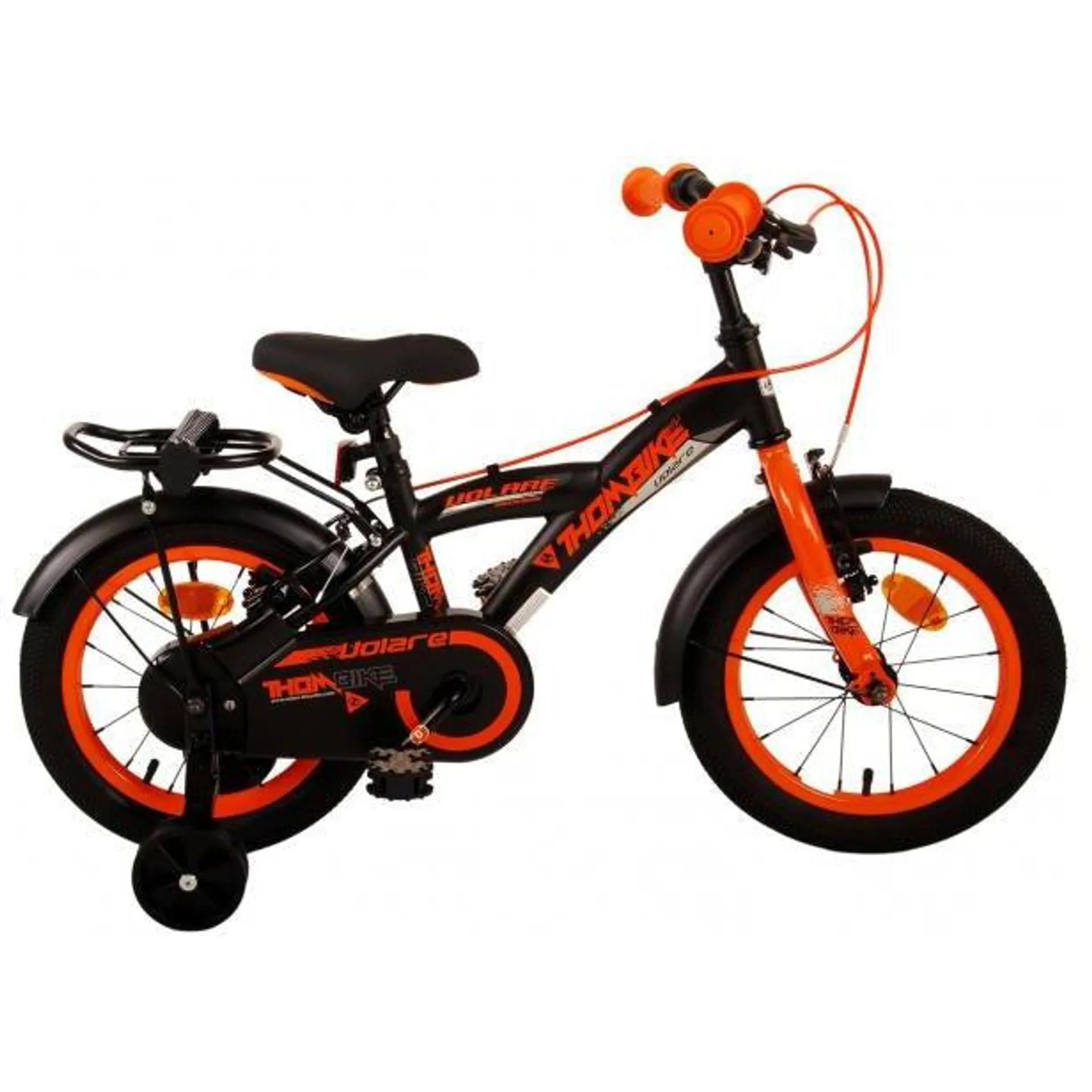 Volare Thombike Kinderfiets - Jongens - 14 inch - Zwart Oranje - Twee Handremmen