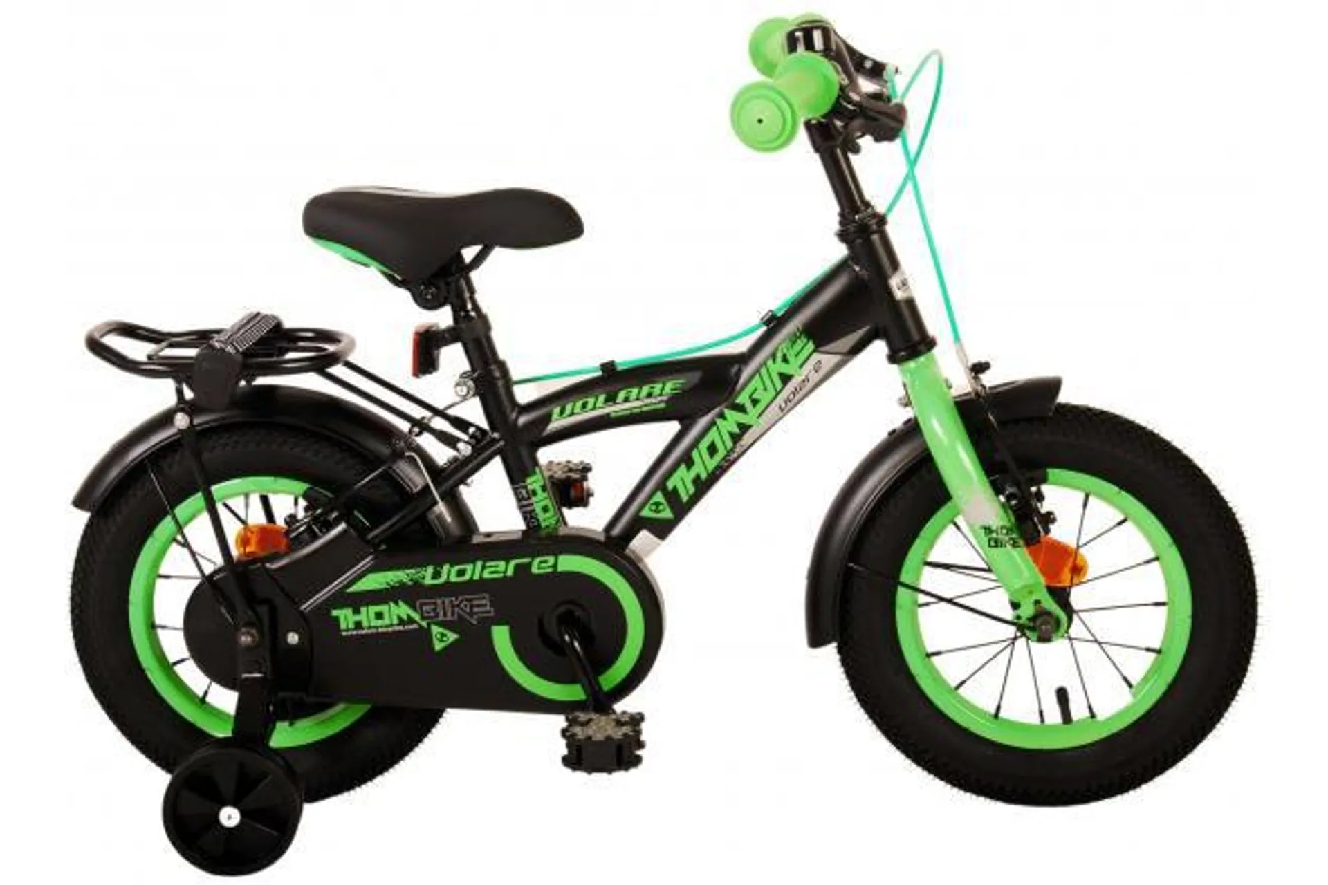 Volare Thombike Kinderfiets - Jongens - 12 inch - Zwart Groen - Twee Handremmen