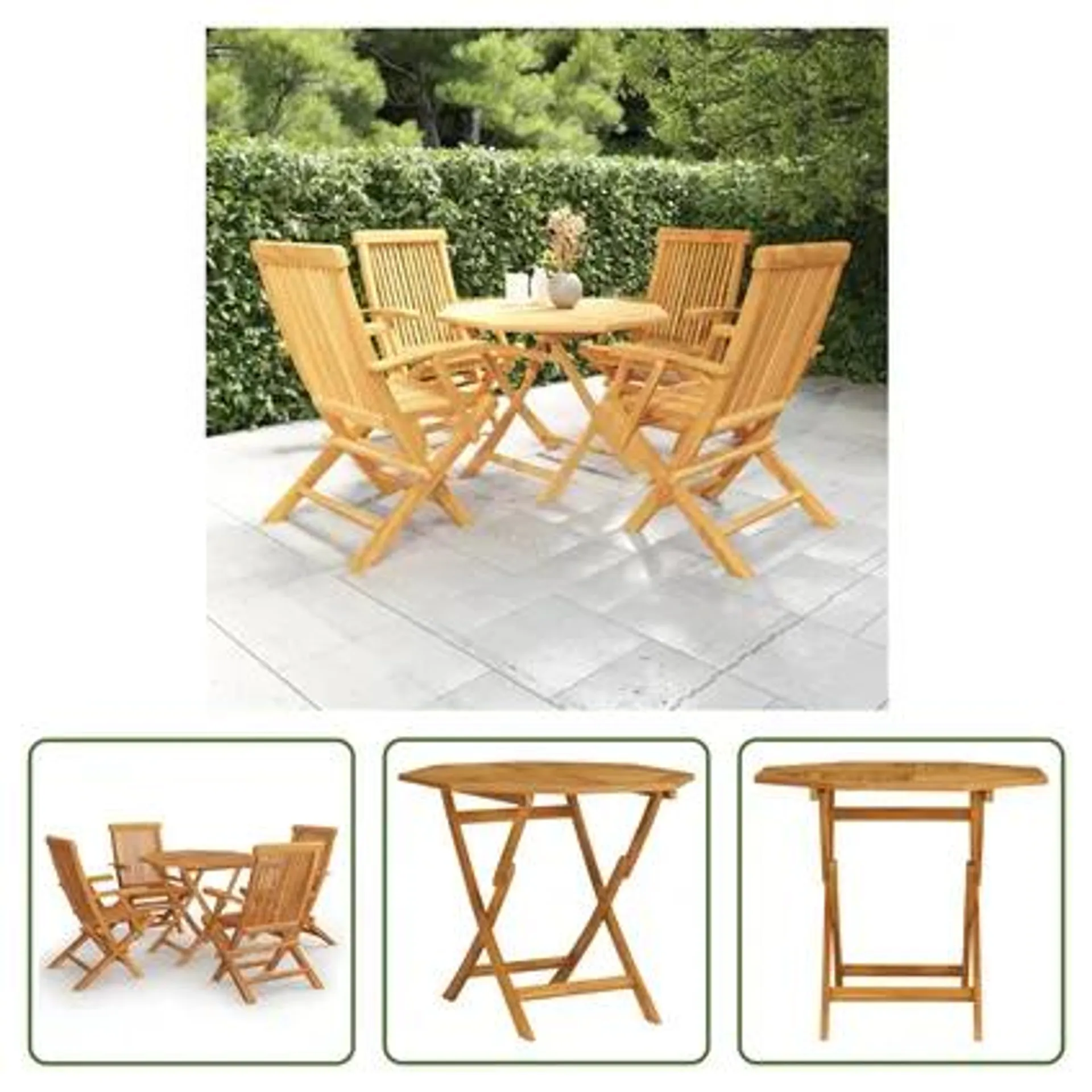 vidaXL - Bois - Salon de jardin 5 pcs Bois de teck massif - 305958