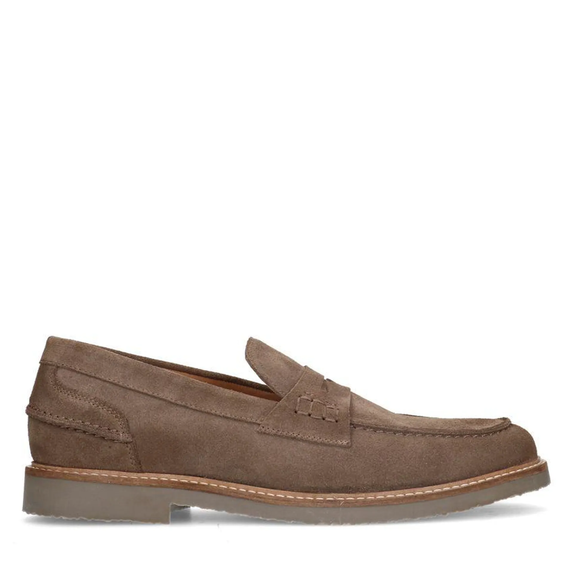 Taupe suède loafers