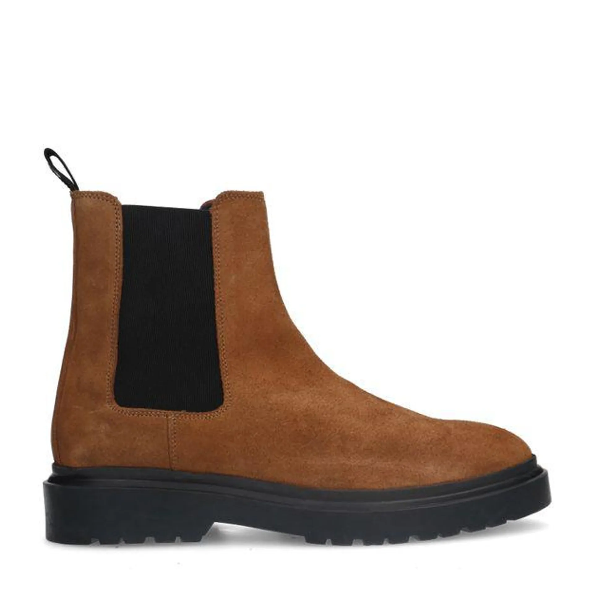 Cognac suède chelsea boots