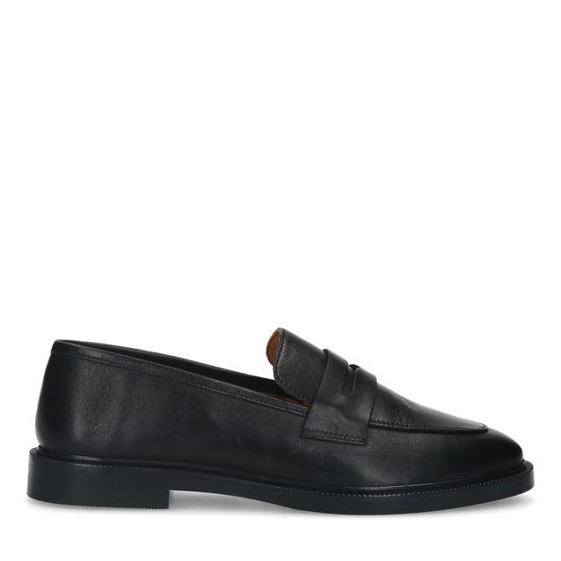 Zwarte leren penny loafers