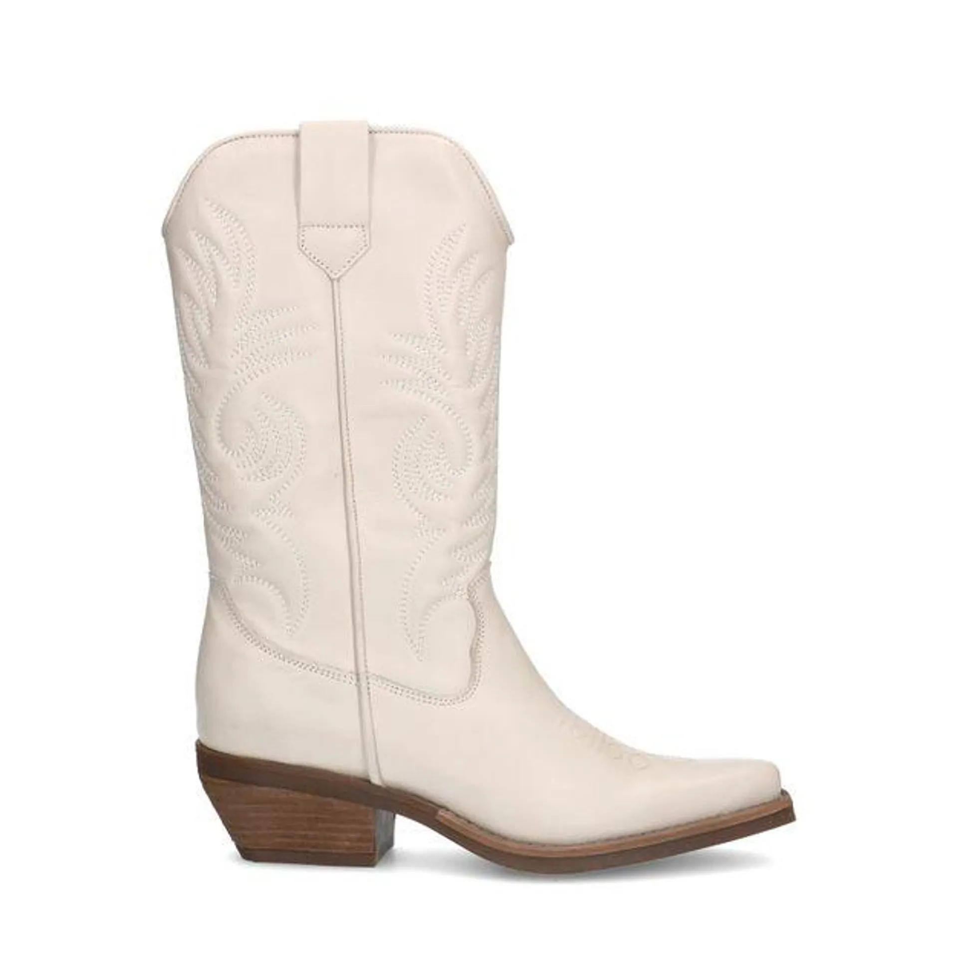 Off white leren cowboylaarzen