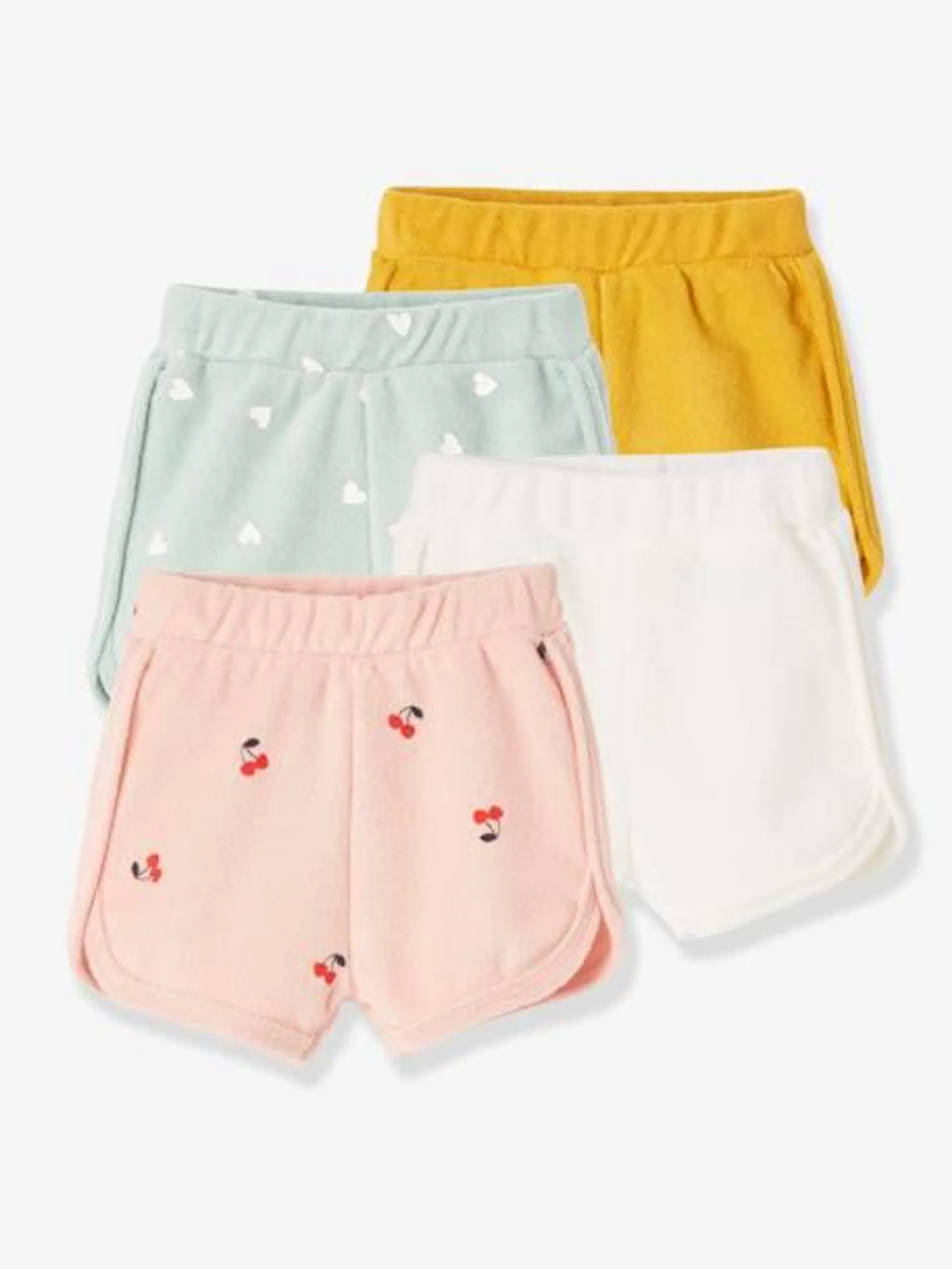 Lot de 4 shorts en éponge bébé - lot jaune épicé