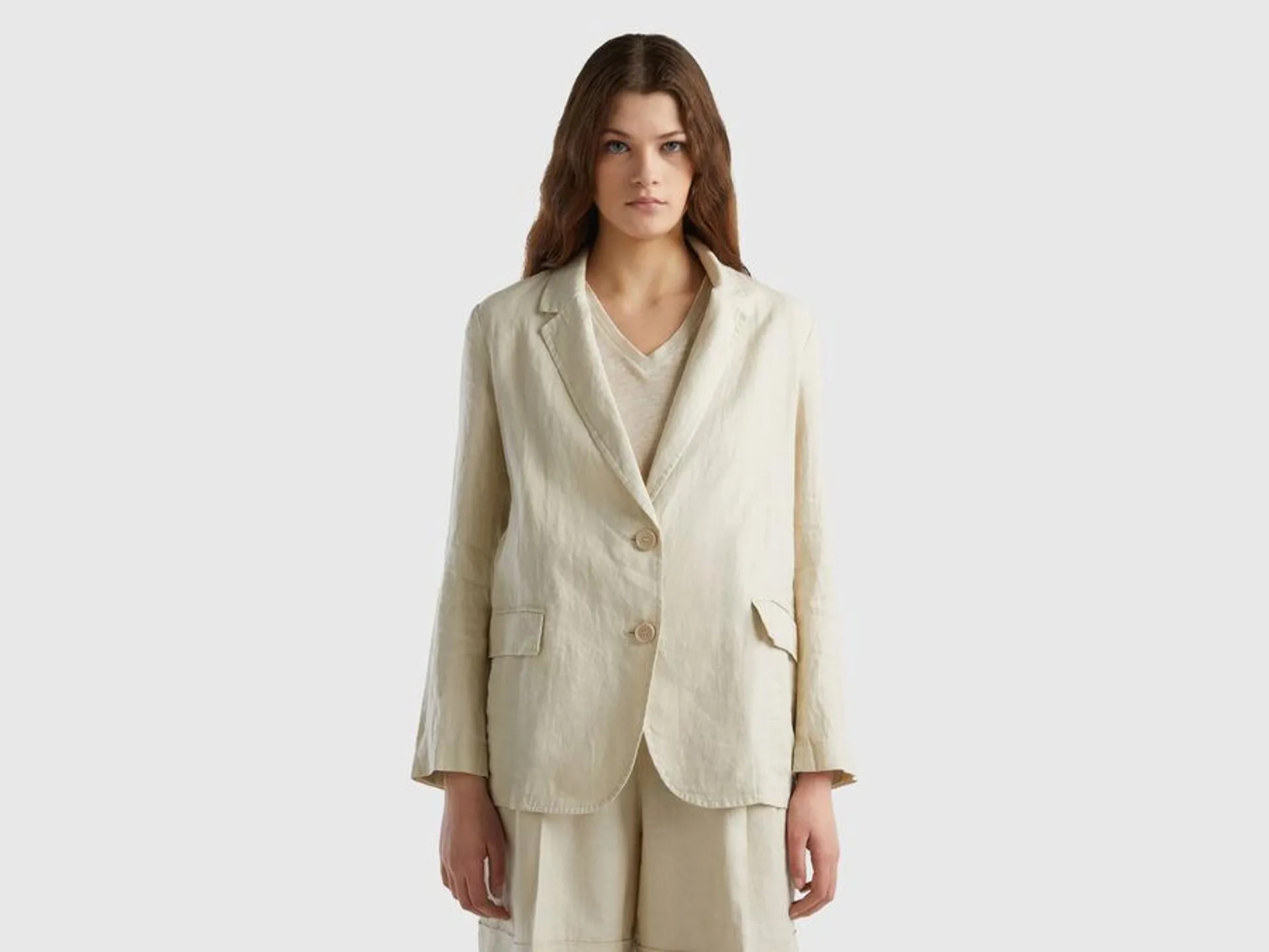 Blazer in pure linen