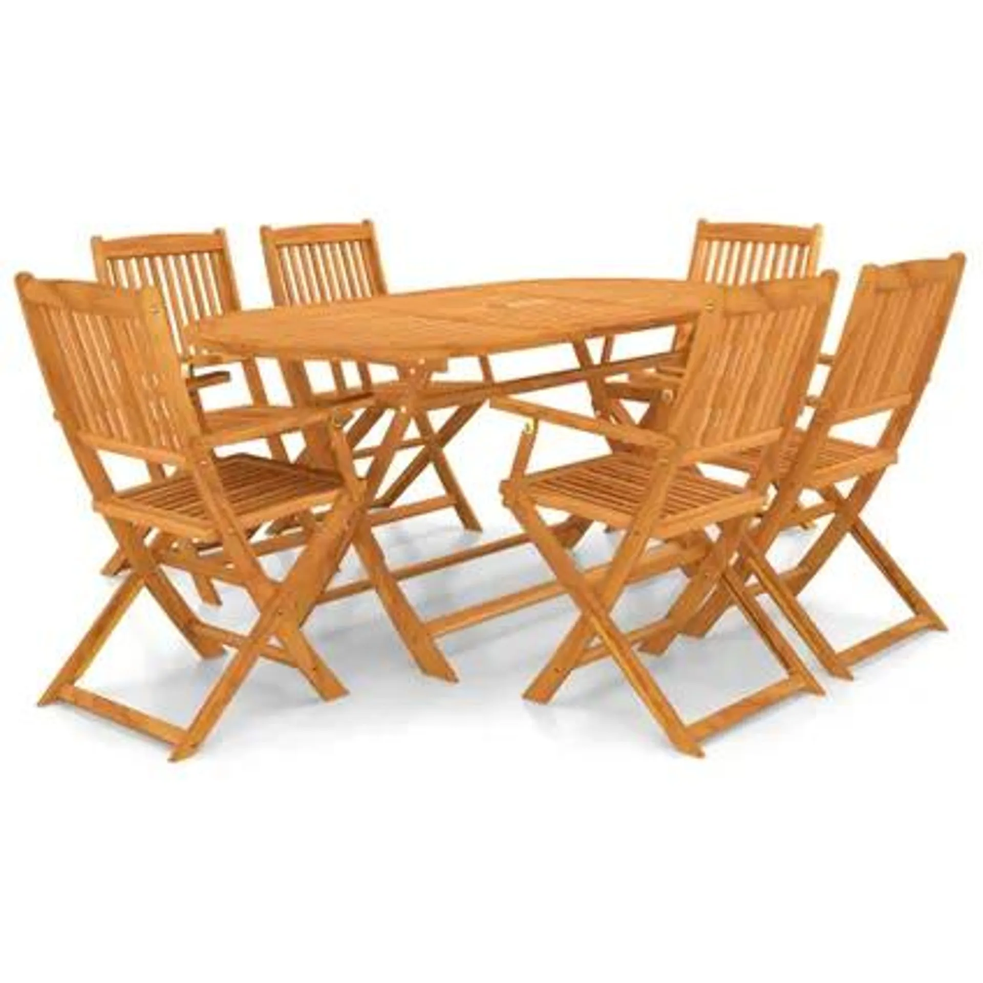 vidaXL Mobilier pliable de jardin 7 pcs Bois d'acacia solide