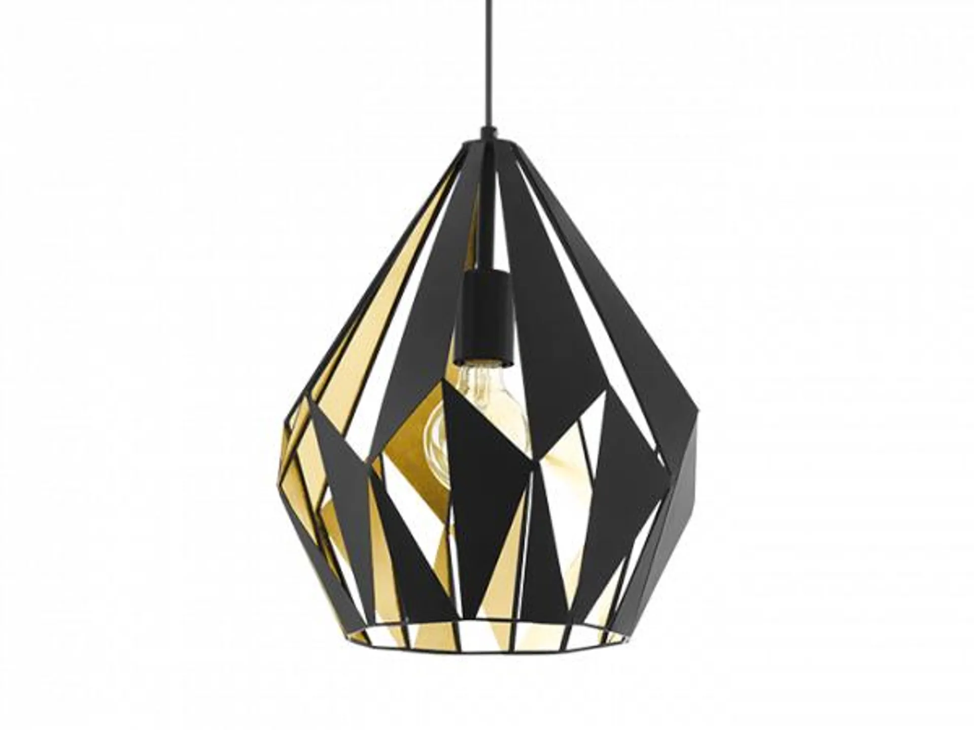 Hanglamp CARLTON 1 - Zwart/goud