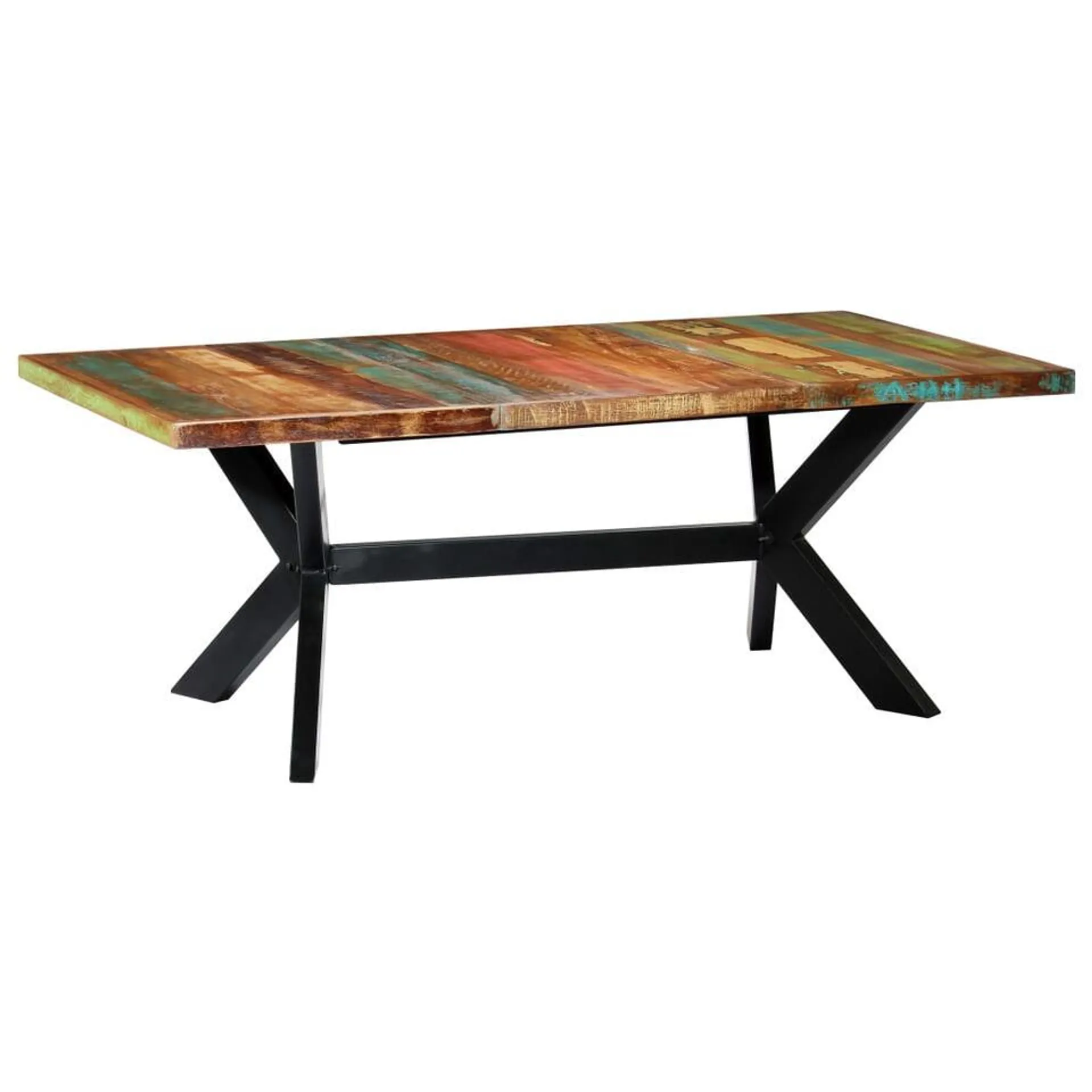 VIDAXL Eettafel 200x100x75 cm massief gerecycled hout