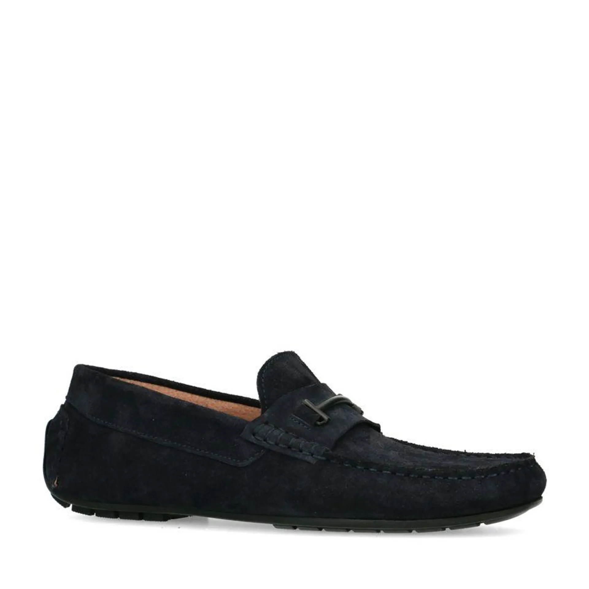 Donkerblauwe suède loafers