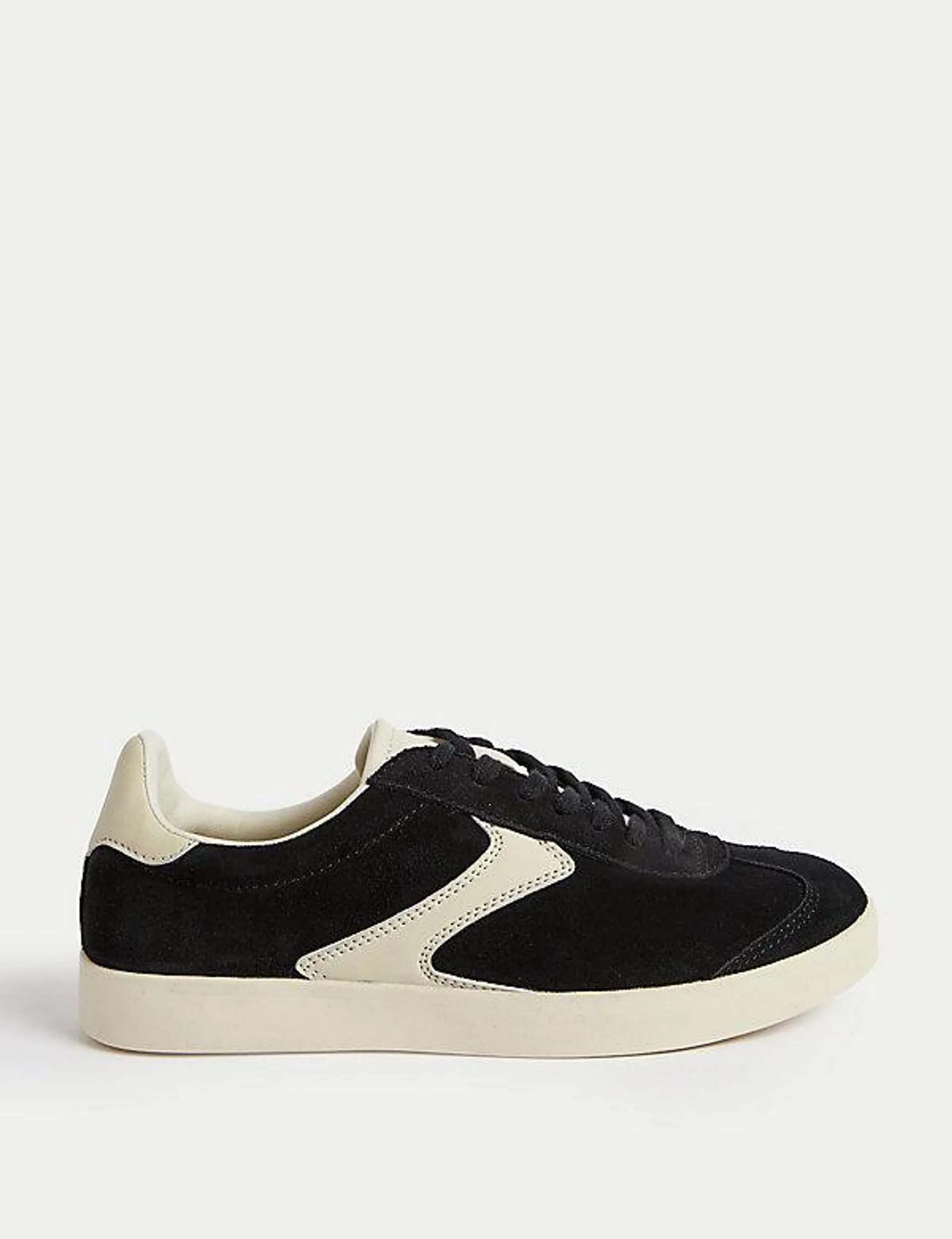 Suede Lace Up Side Detail Trainers