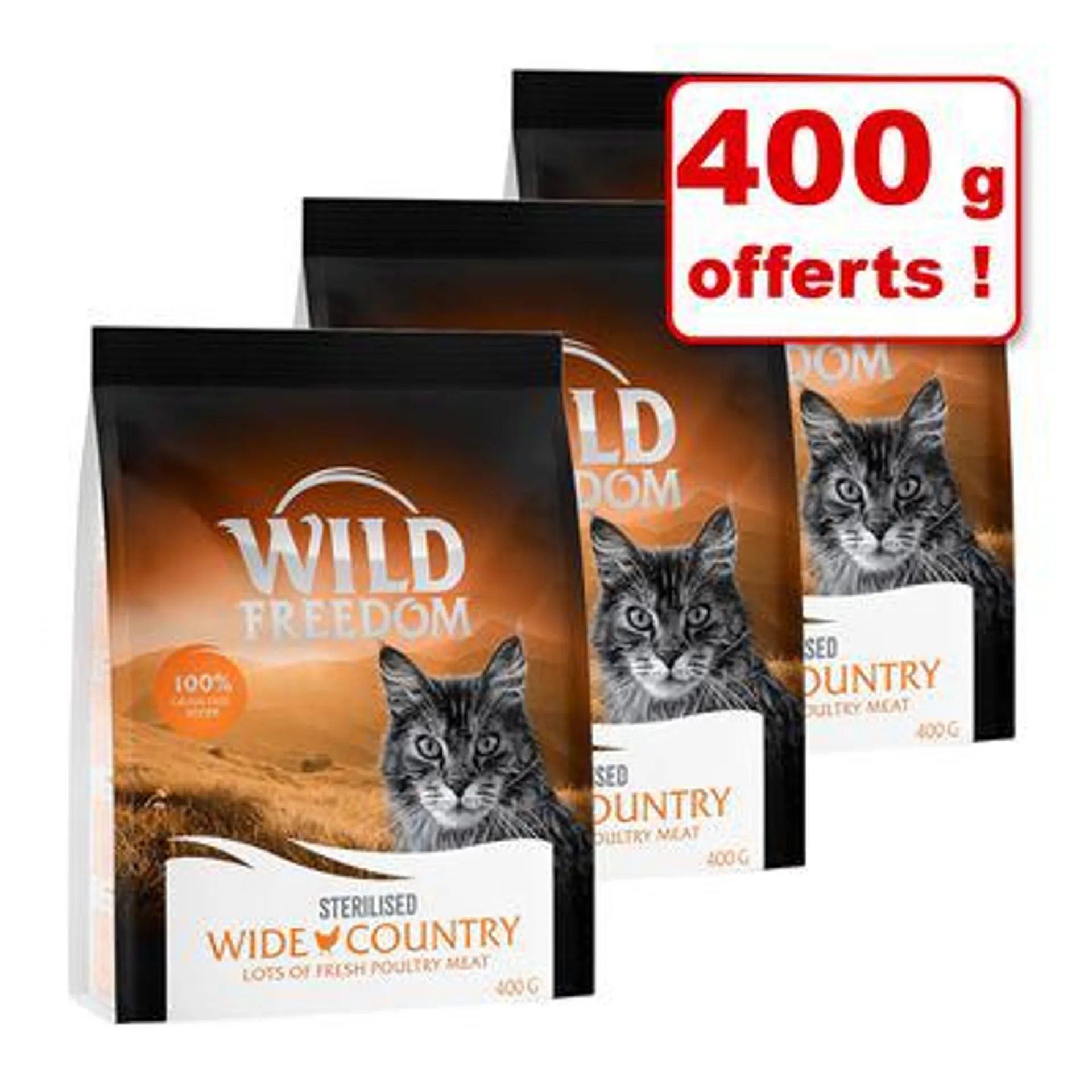 Croquettes Wild Freedom pour chat : 2 x 400 g + 400 g offerts !