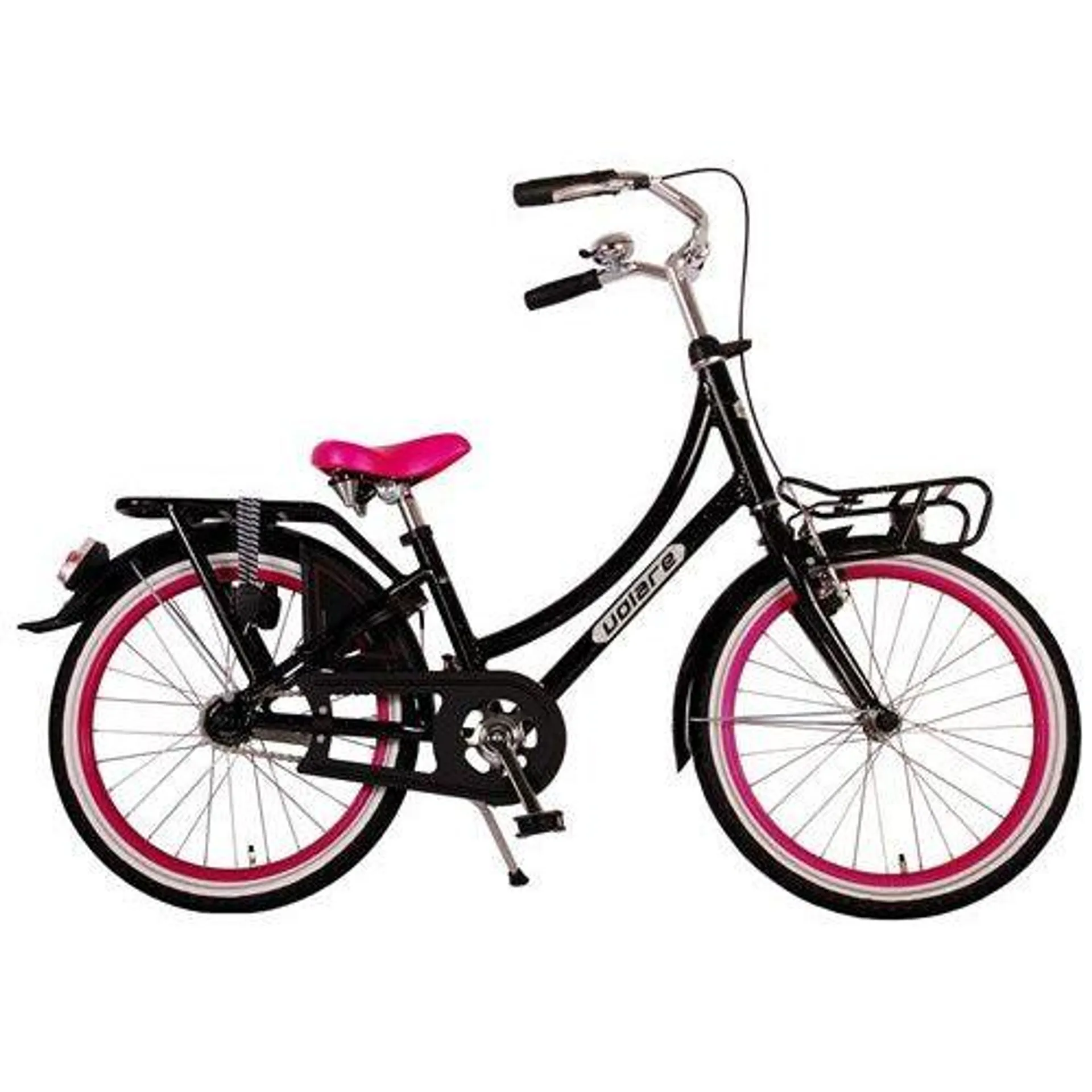 Volare 20 inch fiets oma transport glitter zwart roze 22033