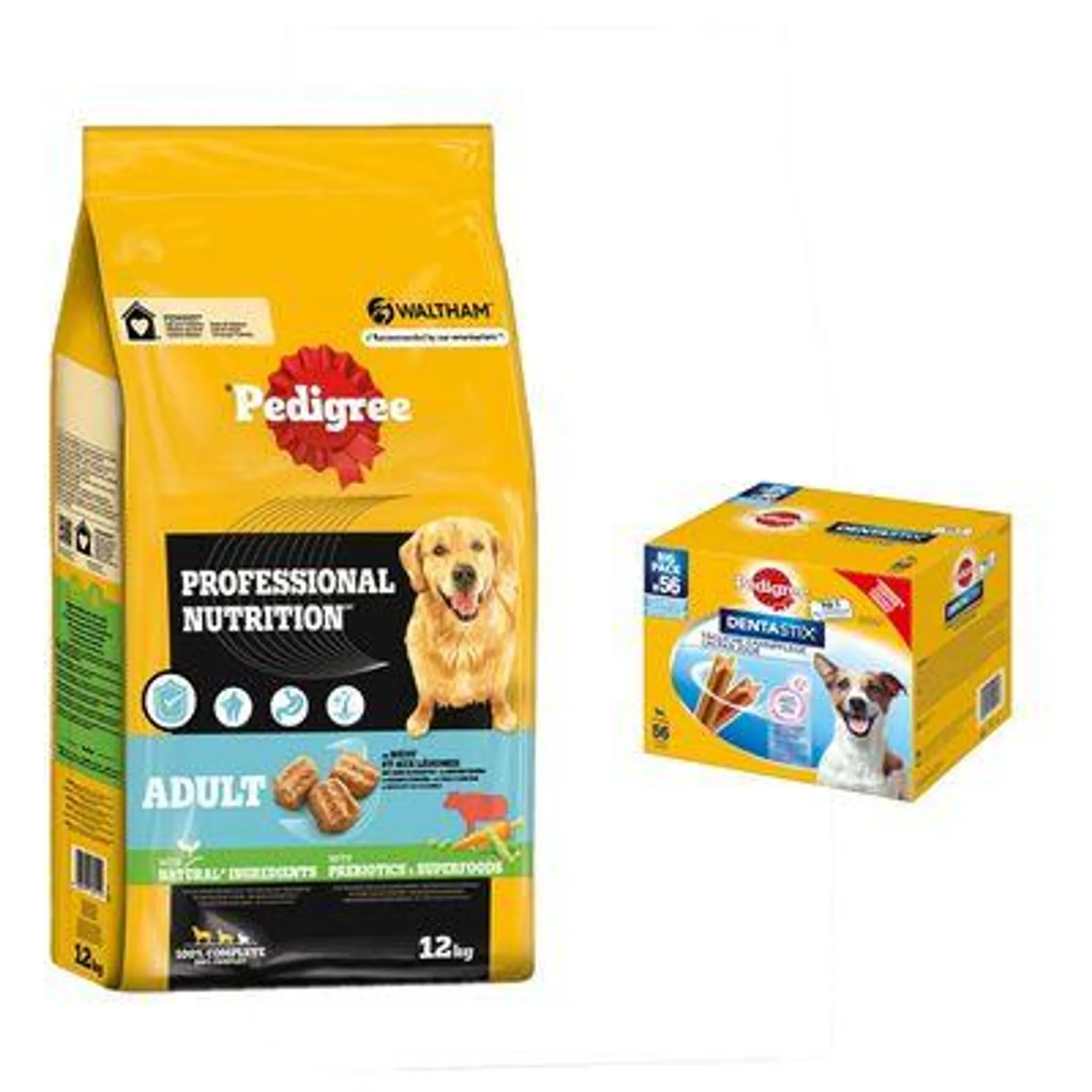 Pedigree Professional Nutrition 12 kg + 56 friandises Dentastix : - 15 % !