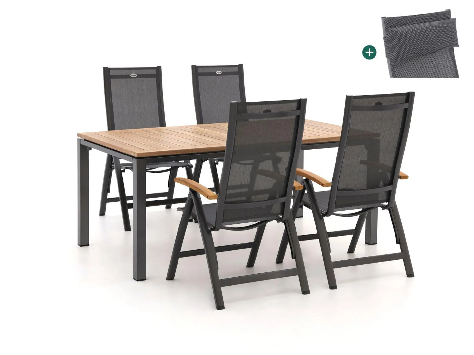 Hartman Troy/Linosa 180cm dining tuinset 5-delig verstelbaar