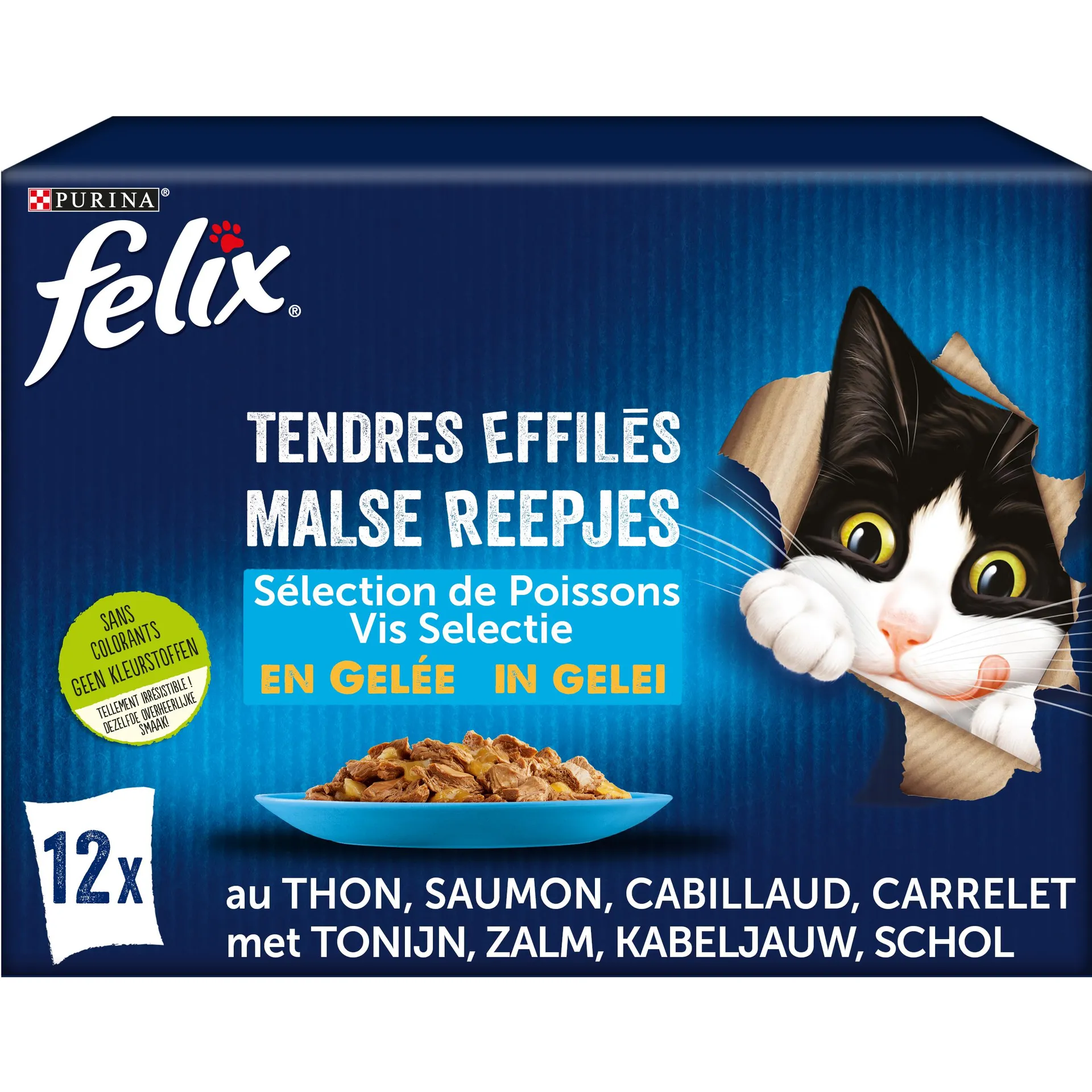 Felix chat tendres effilés sélection de poissons en sauce 12x85g adult