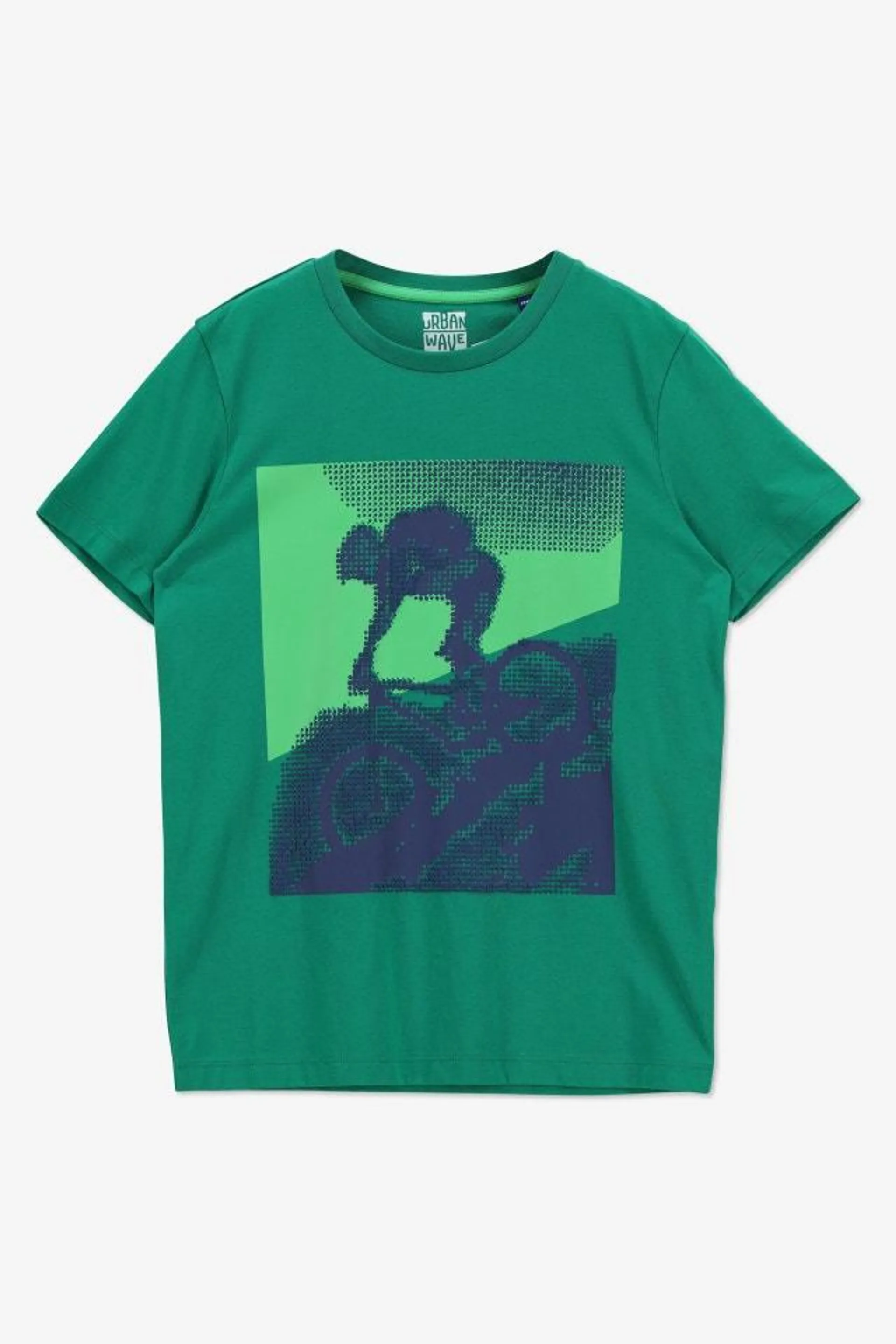 Groen T-shirt met mountainbike print