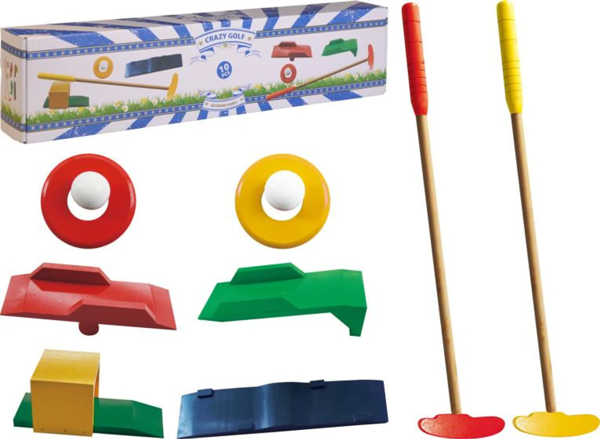 Free and Easy Golfspel 10-delig FSC-Hout multicolour