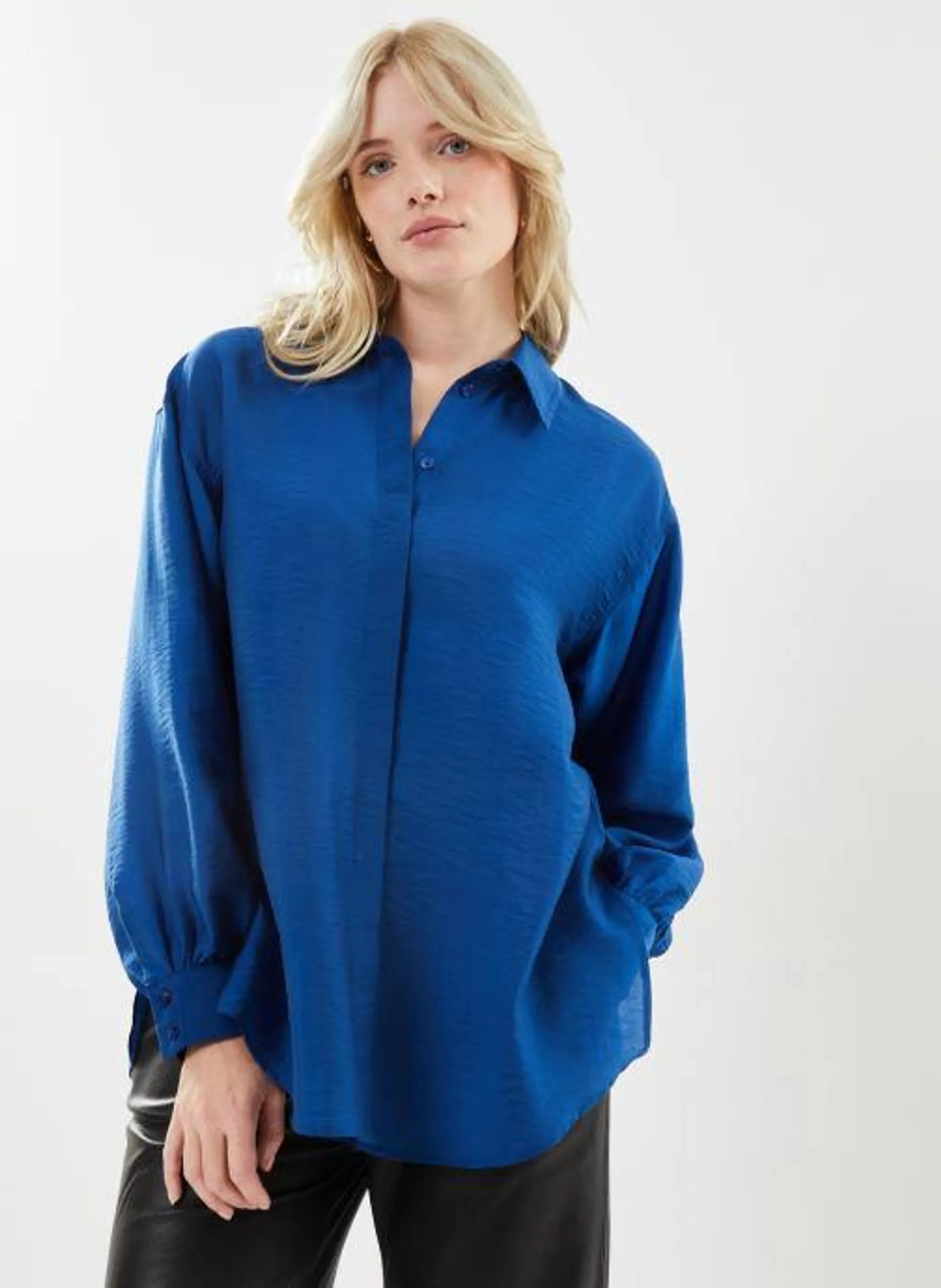 Viamarna L/S Oversized Shirt/Su/Rou - Blauw