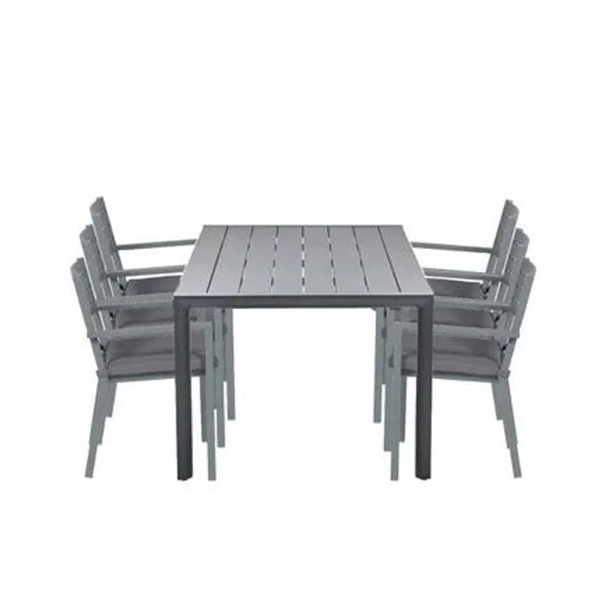 Amarillo ensemble de jardin 7-pièces gris foncé - Adana table de jardin 220x100