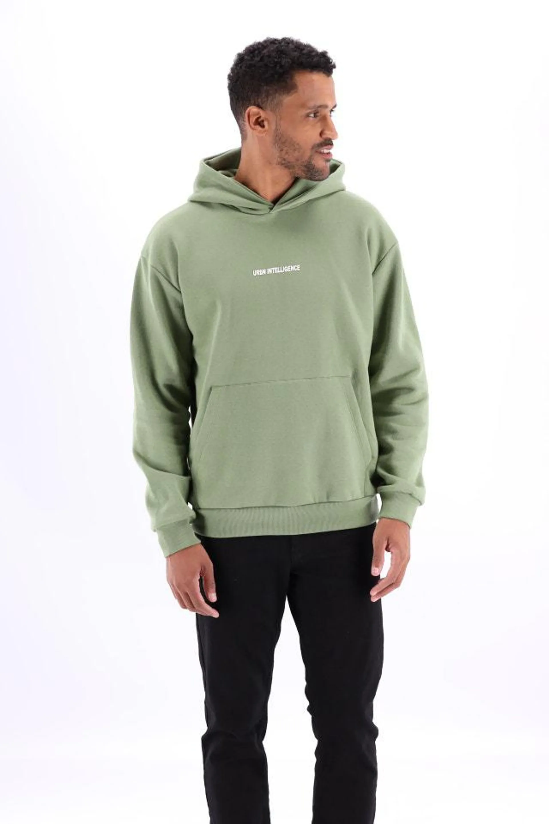 Groene hoodie 'Urban intelligence'