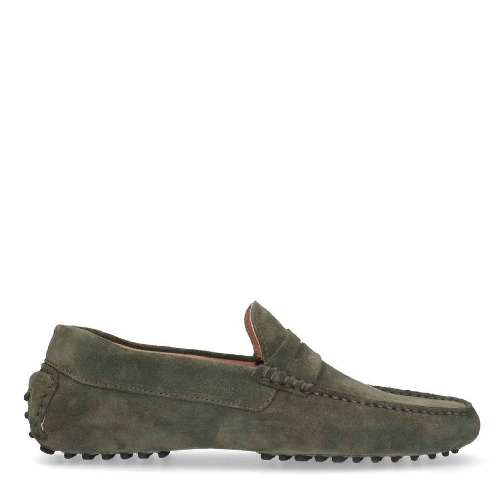 Groene suède loafers